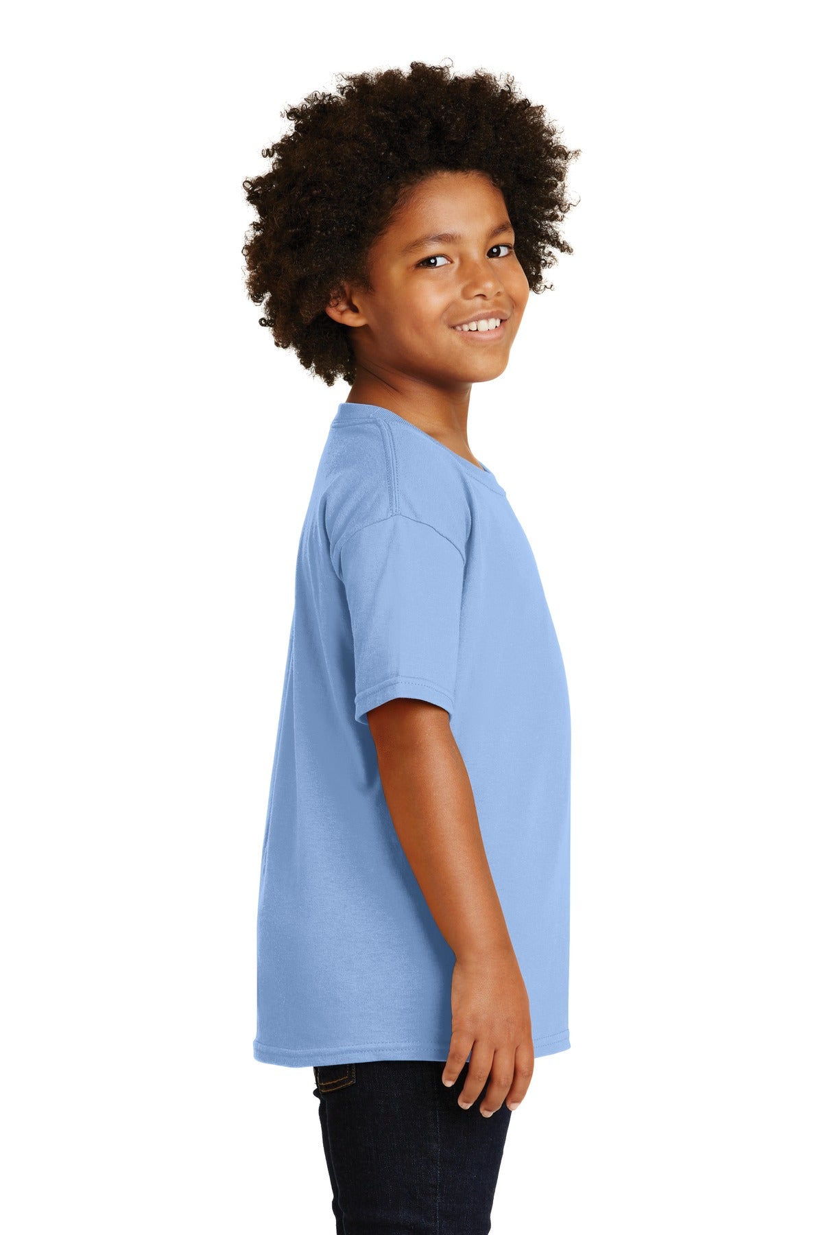 Light Blue Gildan - Youth Heavy Cotton 100% Cotton T-Shirt. 5000B