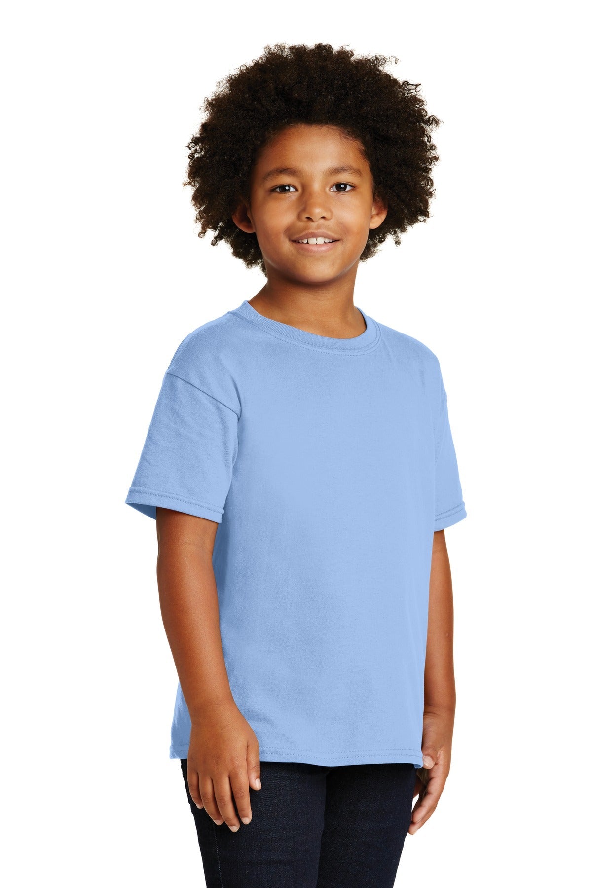 Light Blue Gildan - Youth Heavy Cotton 100% Cotton T-Shirt. 5000B