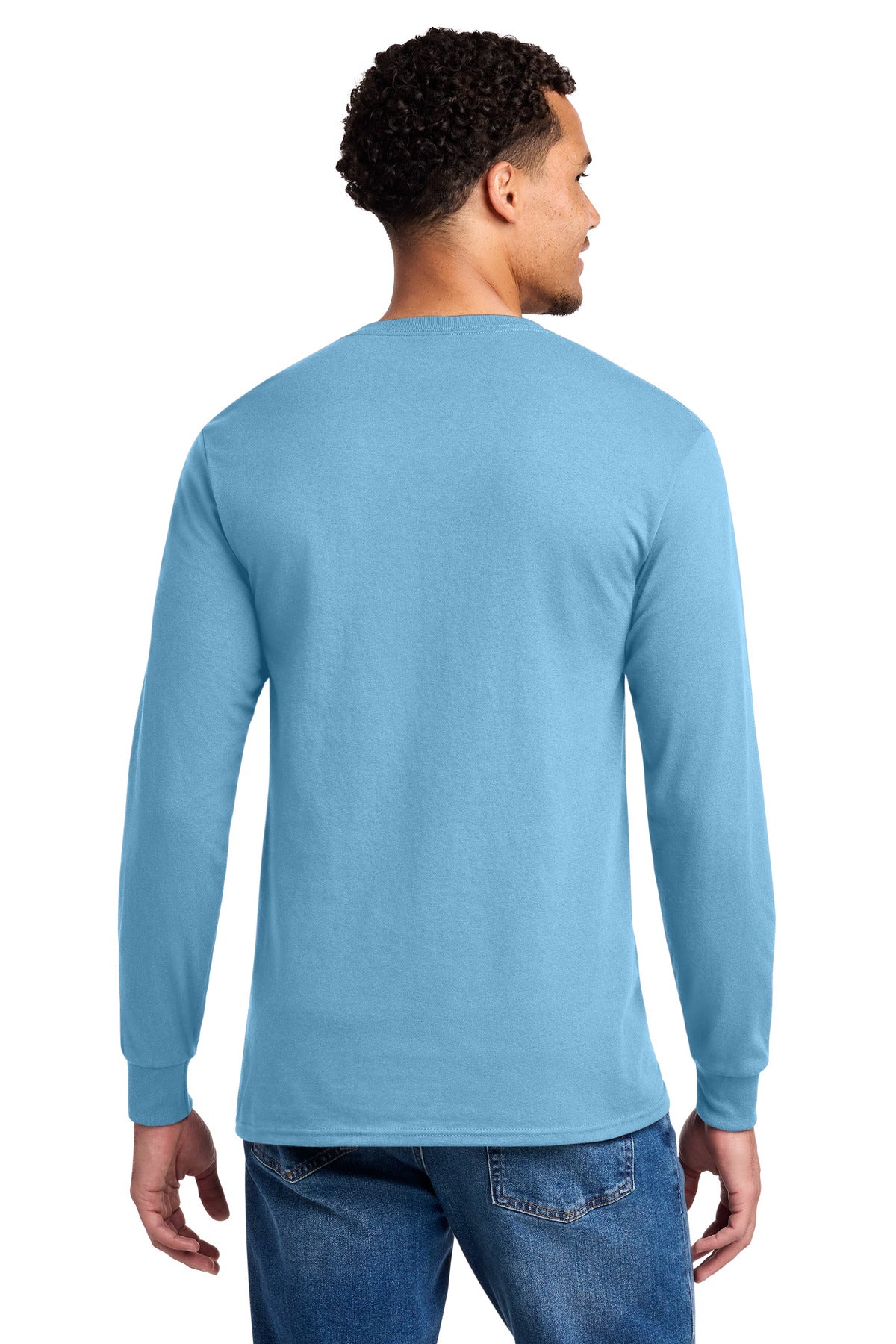 Light Blue Jerzees - Dri-Power 50/50 Cotton/Poly Long Sleeve T-Shirt. 29LS