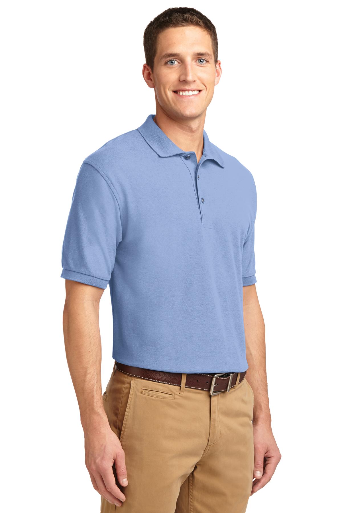 Light Blue Port Authority Extended Size Silk Touch Polo K500ES