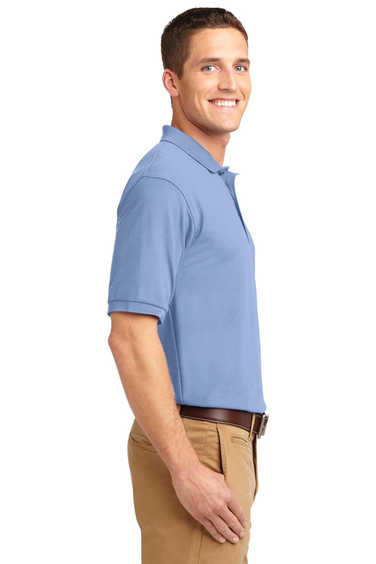 Light Blue Port Authority Silk Touch Polo K500