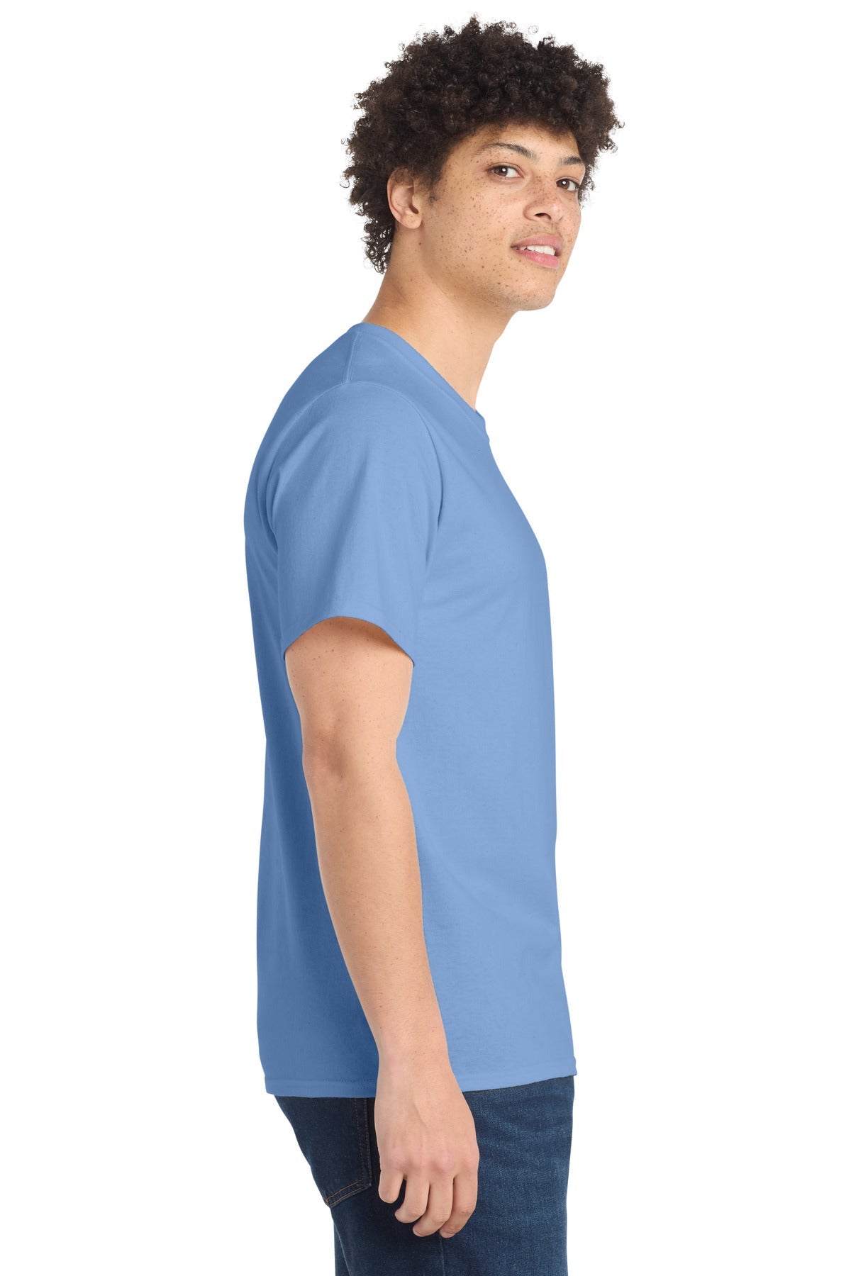 Light Blue Port & Co Tall Essential Tee. PC61T