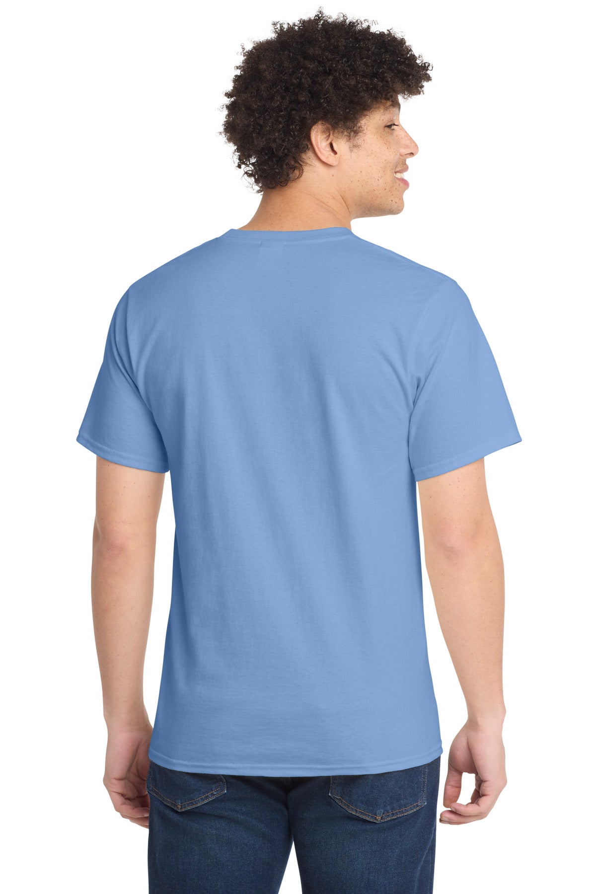 Light Blue Port & Co Tall Essential Tee. PC61T