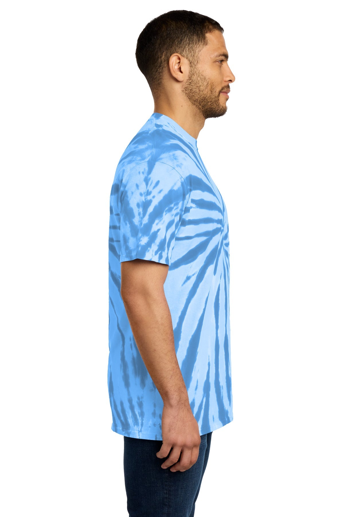 Light Blue Port & Co Tie-Dye Tee. PC147