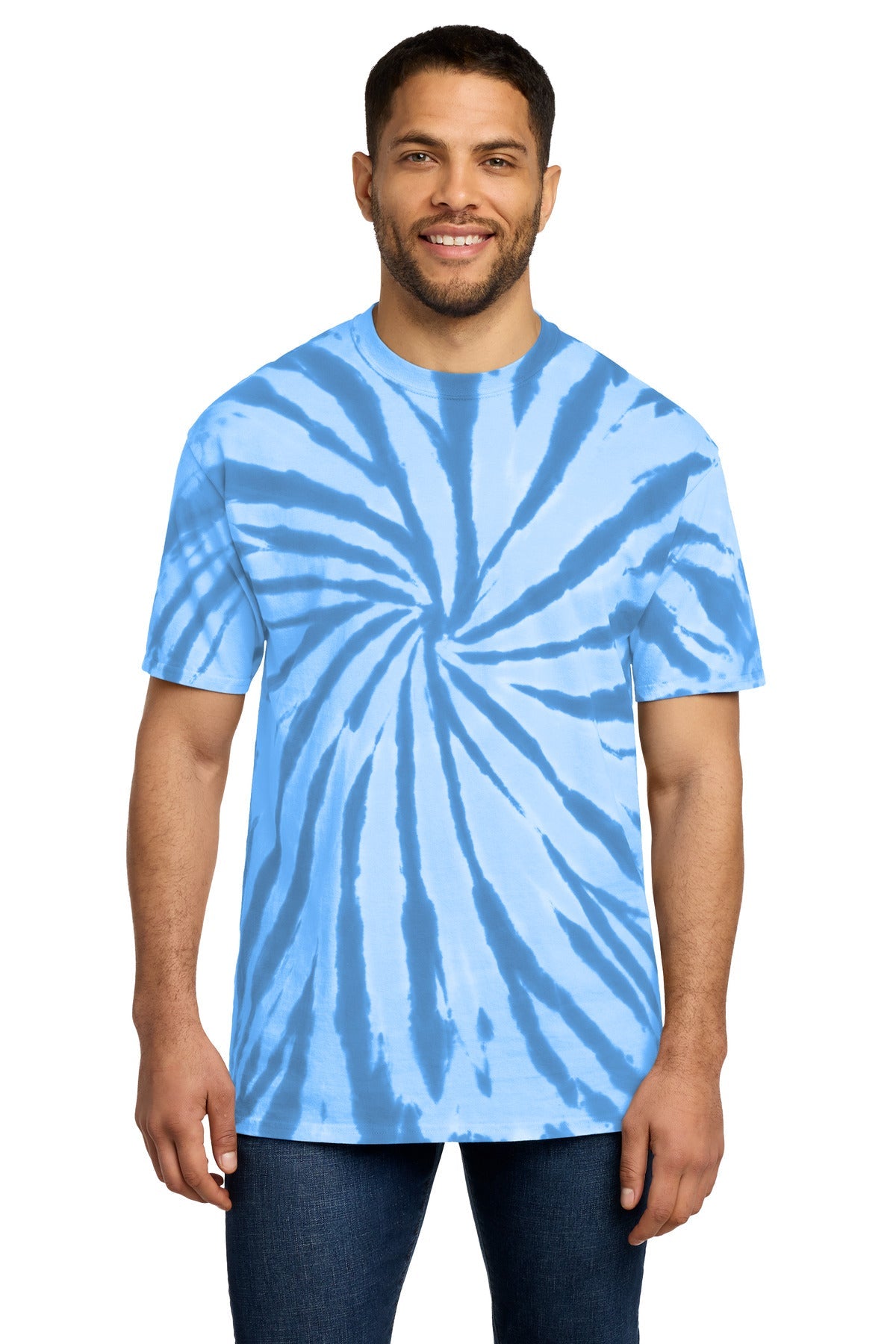 Light Blue Port & Co Tie-Dye Tee. PC147