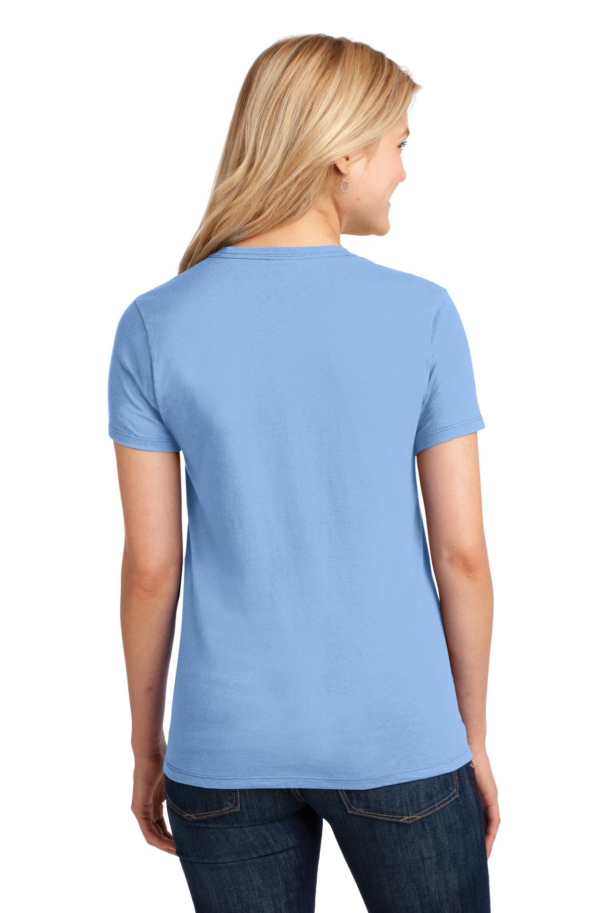 Light Blue Port & Co Women's Core Cotton Tee. LPC54