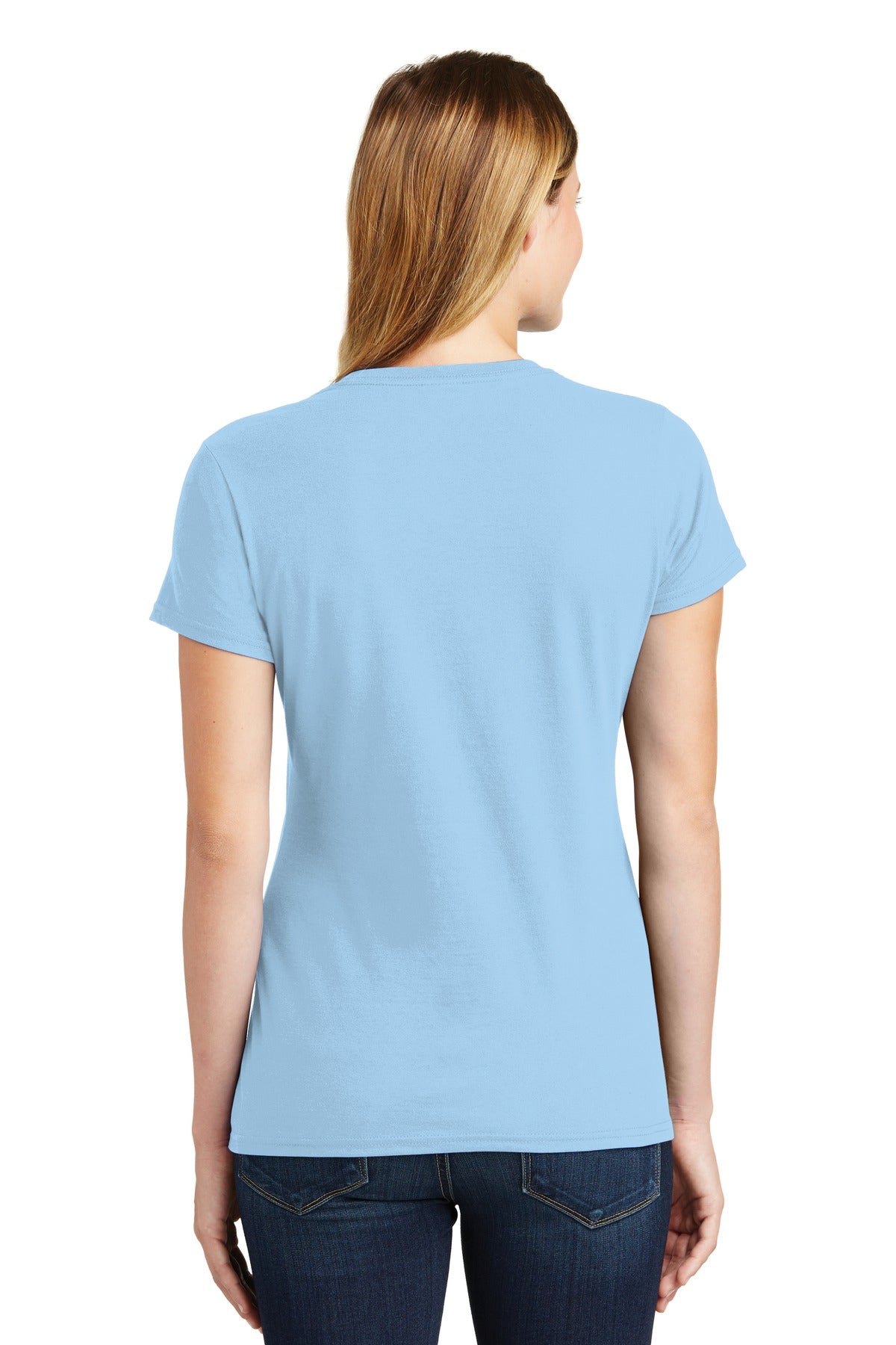 Light Blue Port & Co Women's Fan Favorite Tee. LPC450
