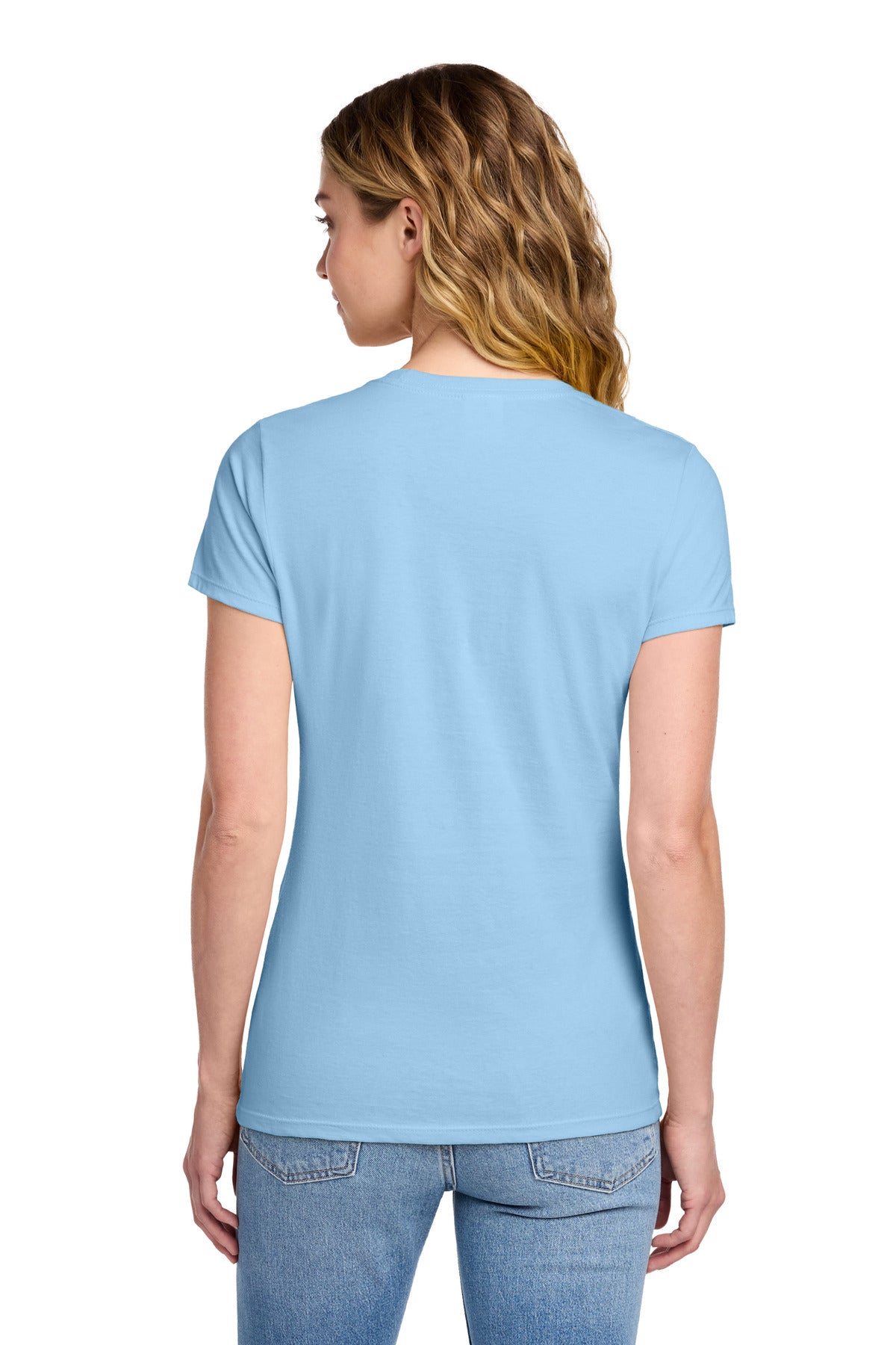 Light Blue Port & Co Women's Fan Favorite Tee. LPC450