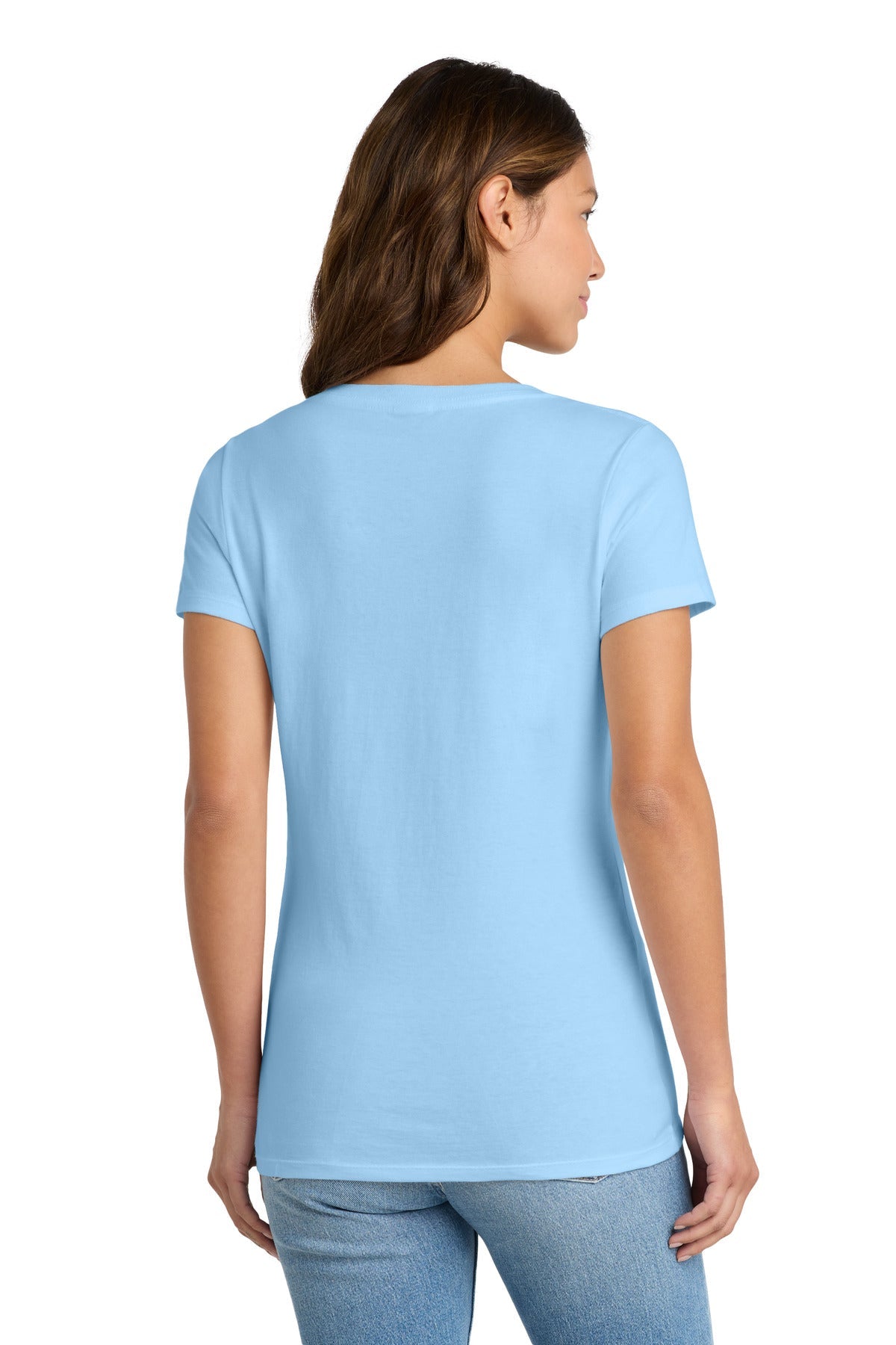 Light Blue Port & Co Women's Fan Favorite V-Neck Tee. LPC450V