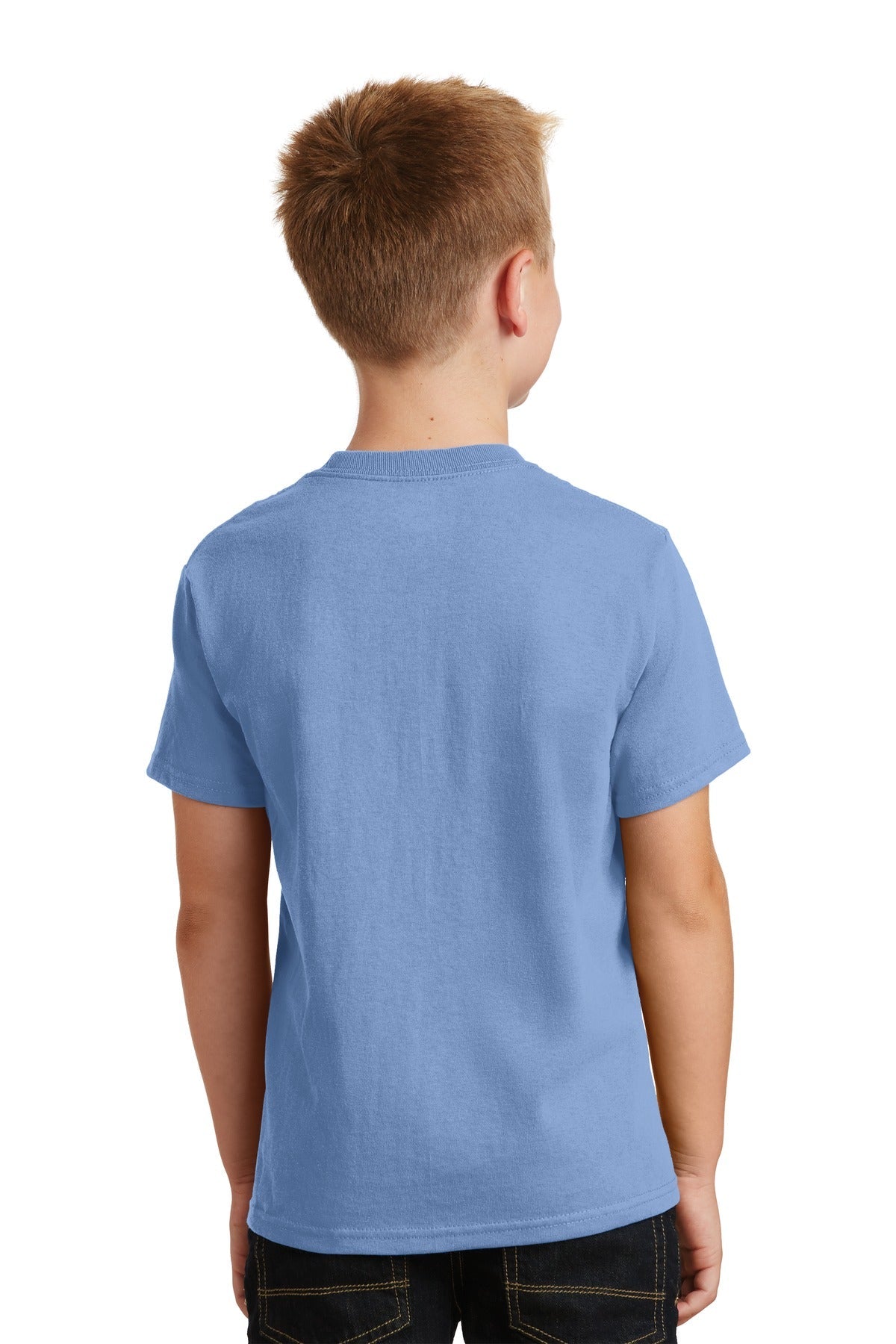 Light Blue Port & Co Youth Core Cotton Tee. PC54Y