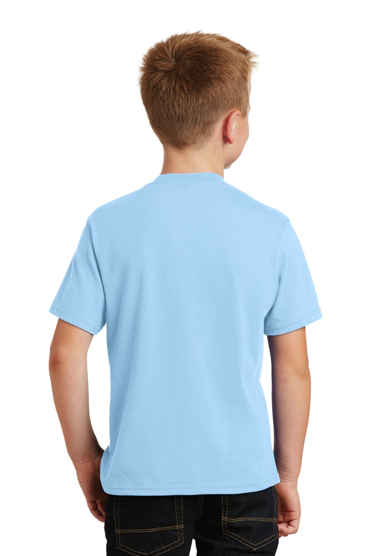 Light Blue Port & Co Youth Fan Favorite Tee. PC450Y