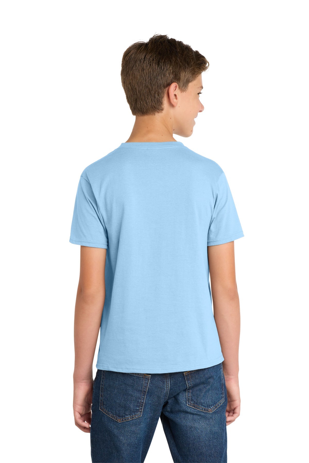 Light Blue Port & Co Youth Fan Favorite Tee. PC450Y