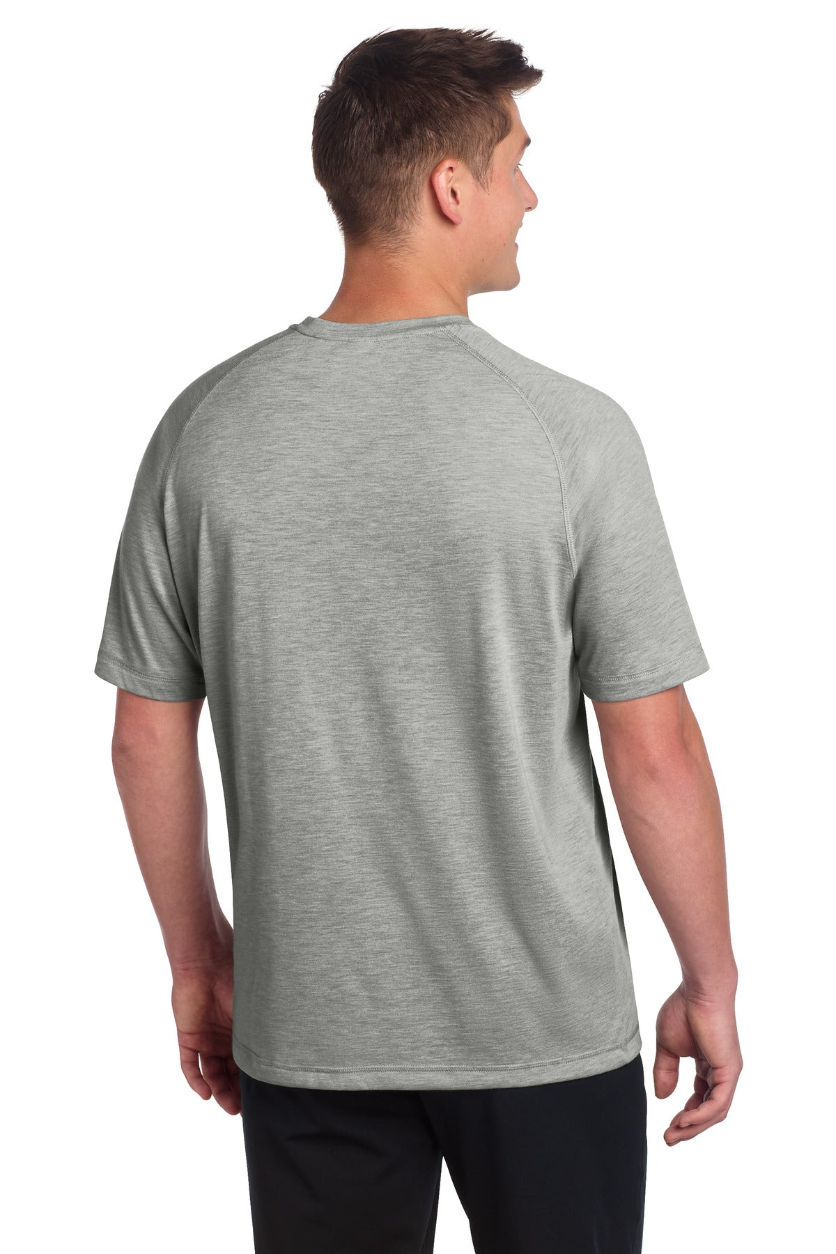 Light Grey Hth Sport-Tek PosiCharge Tri-Blend Wicking Raglan Tee. ST400