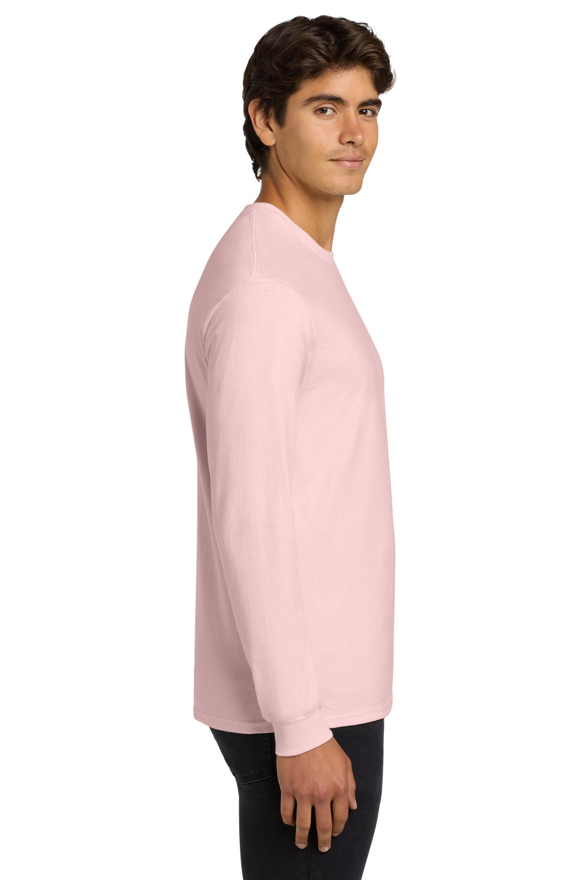 Light Pink Gildan - Ultra Cotton 100% US Cotton Long Sleeve T-Shirt. G2400