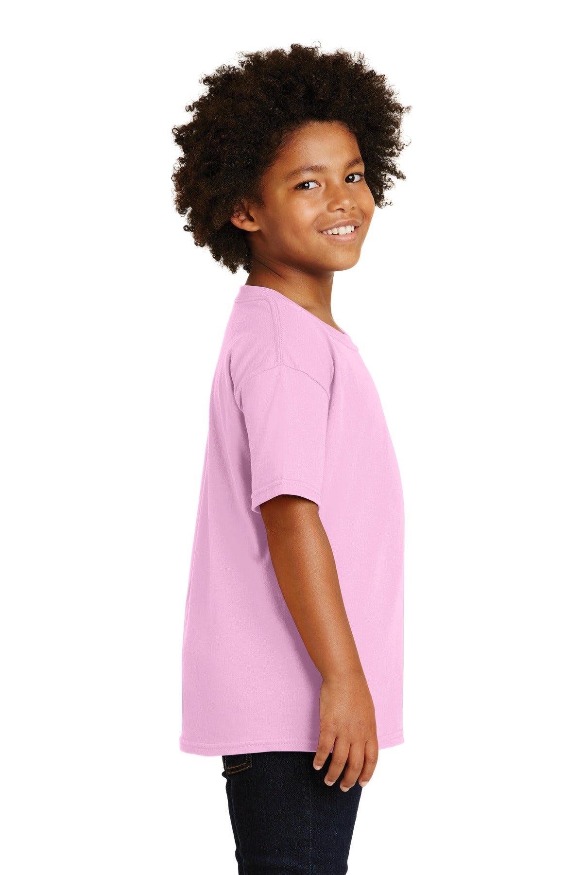 Light Pink Gildan - Youth Heavy Cotton 100% Cotton T-Shirt. 5000B