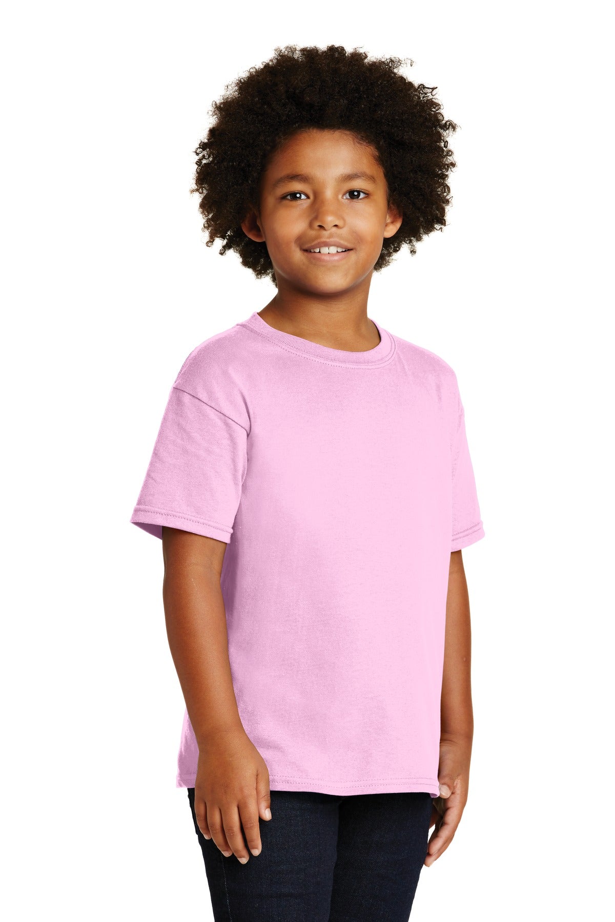 Light Pink Gildan - Youth Heavy Cotton 100% Cotton T-Shirt. 5000B