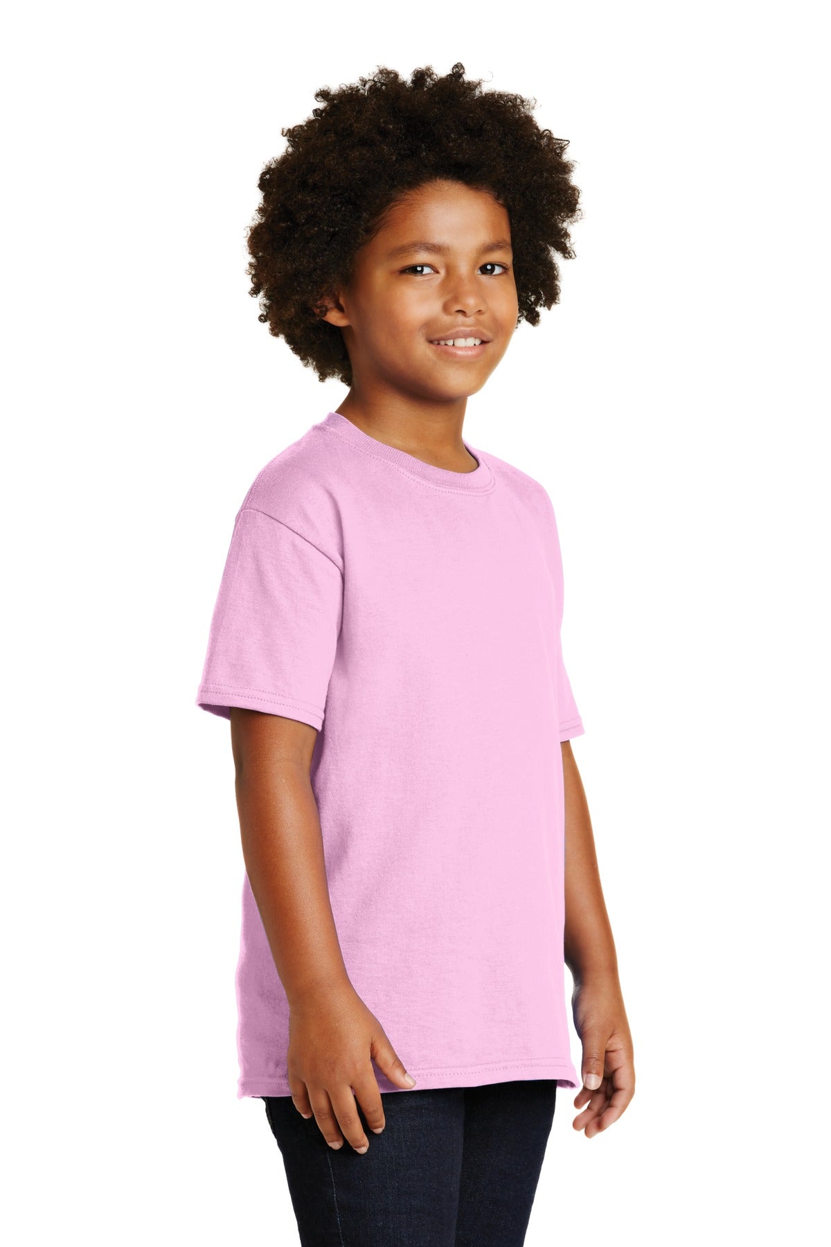 Light Pink Gildan - Youth Ultra Cotton 100% US Cotton T-Shirt. 2000B