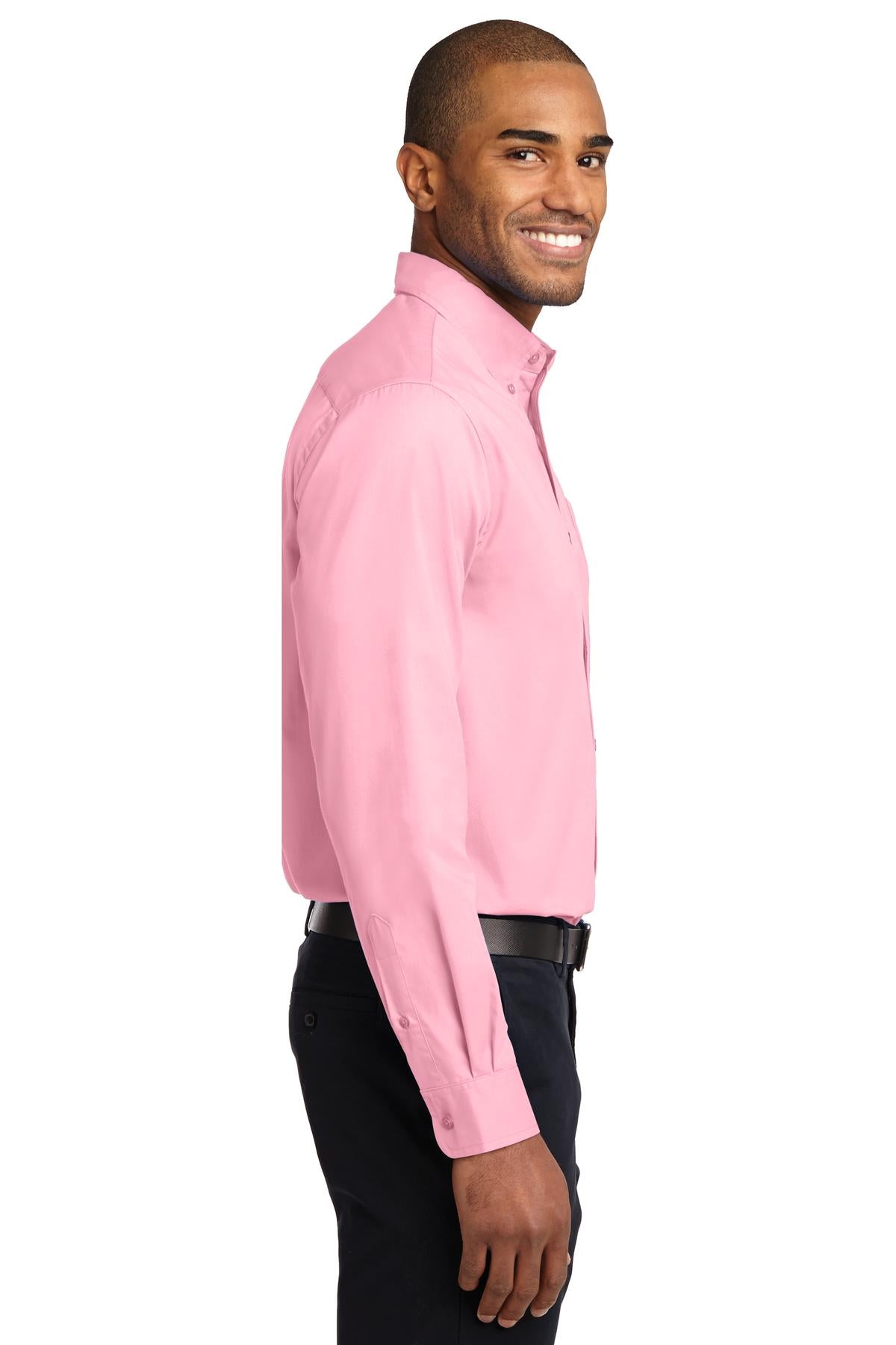 Light Pink Port Authority Long Sleeve Easy Care Shirt S608