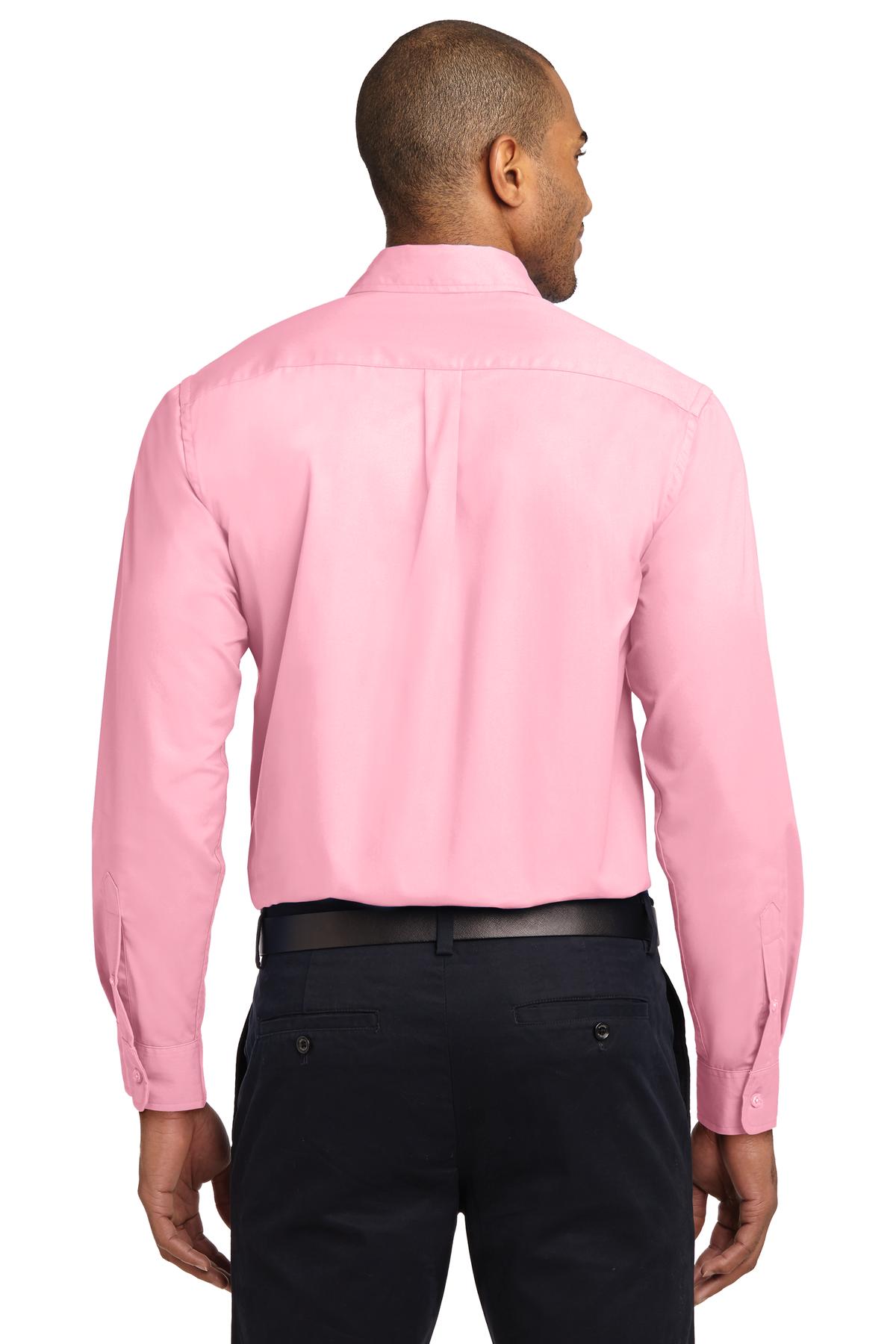 Light Pink Port Authority Long Sleeve Easy Care Shirt S608