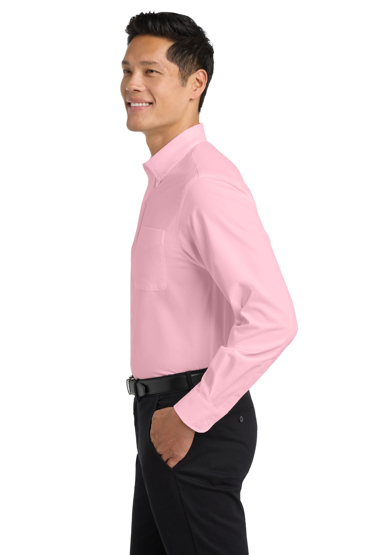 Light Pink Port Authority Long Sleeve Easy Care Shirt S608