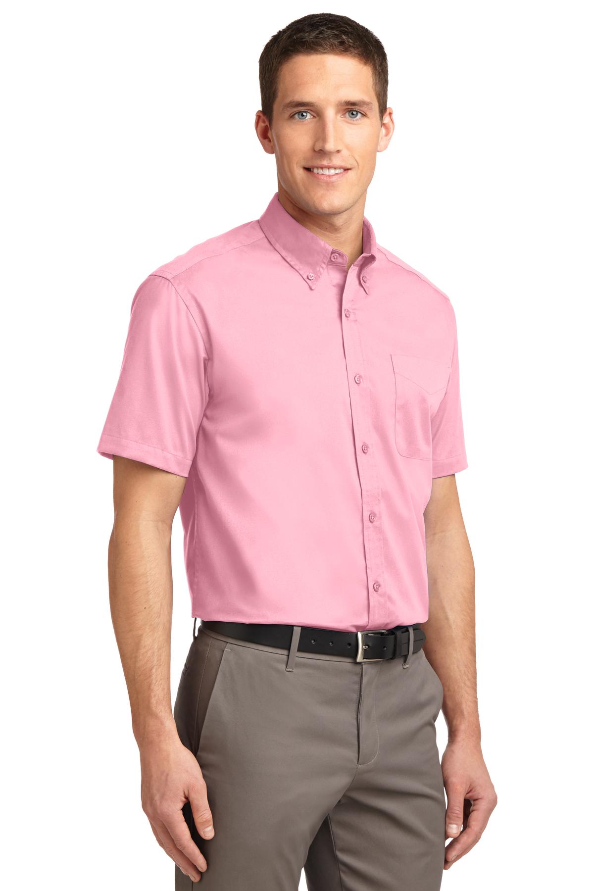 Light Pink Port Authority Short Sleeve Easy Care Shirt. S508