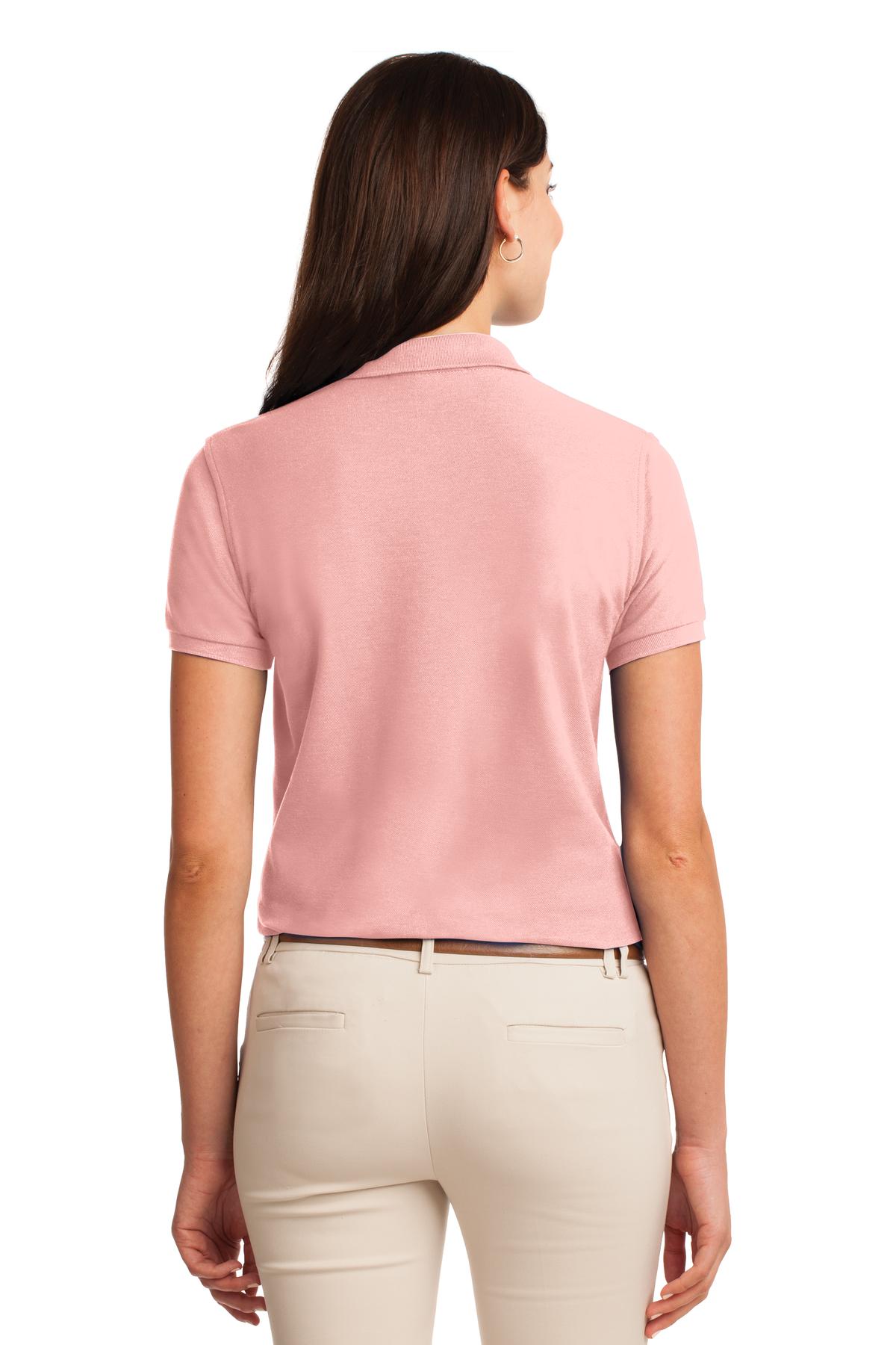 Light Pink Port Authority Women's Silk Touch Polo. L500