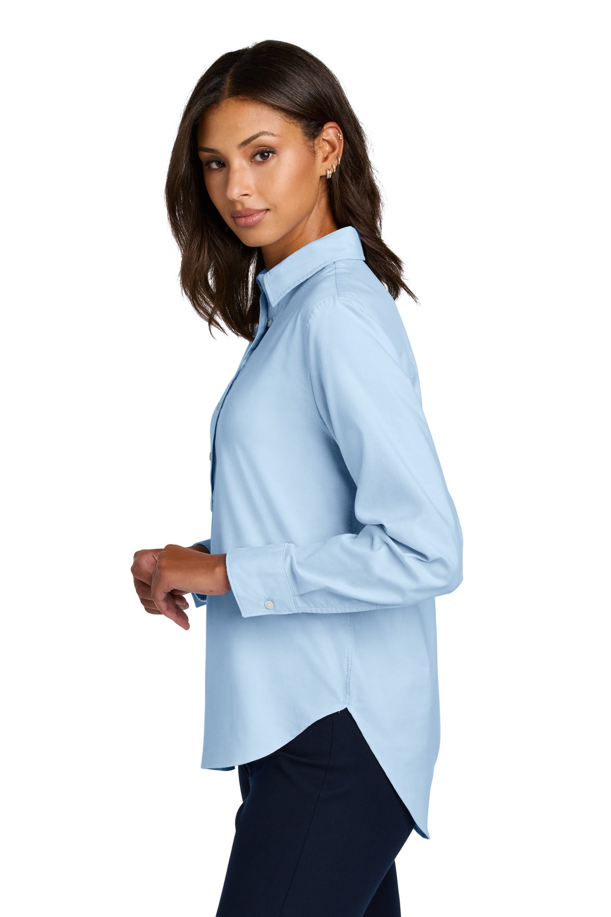 LightBlue Mercer+Mettle Women's Long Sleeve Modern Oxford Shirt MM2003