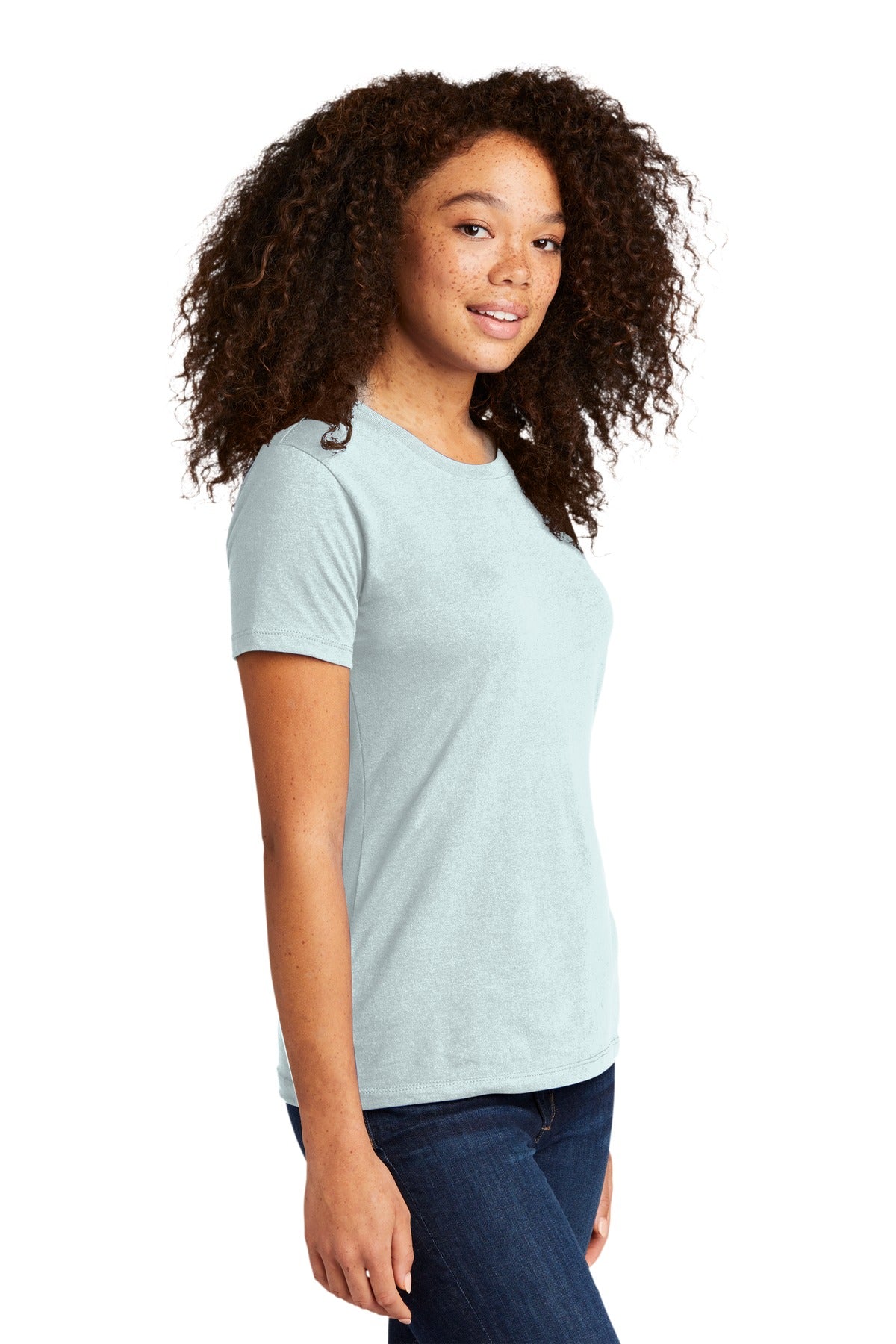 LightBlue Next Level Apparel Women's Cotton Tee. NL3900