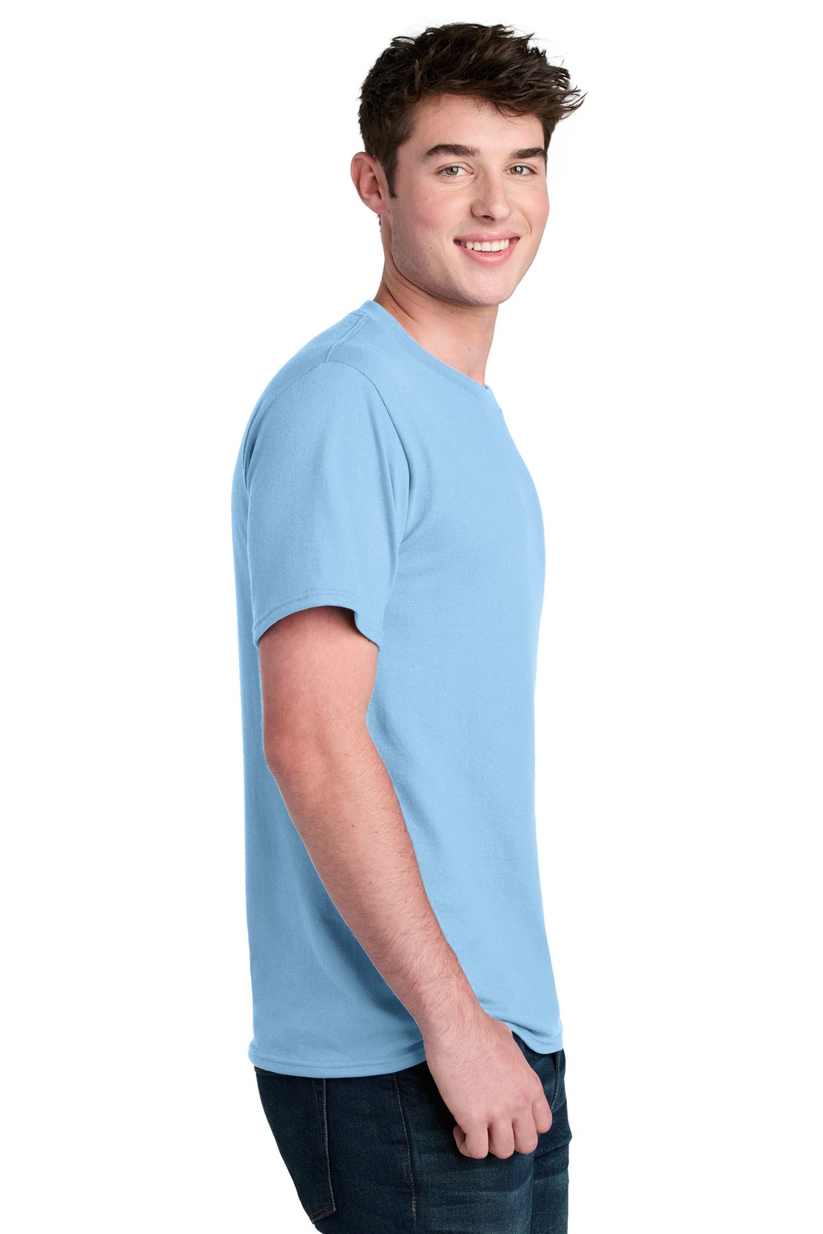 LightBlue Port & Co Core Blend Recycled Tee PC01