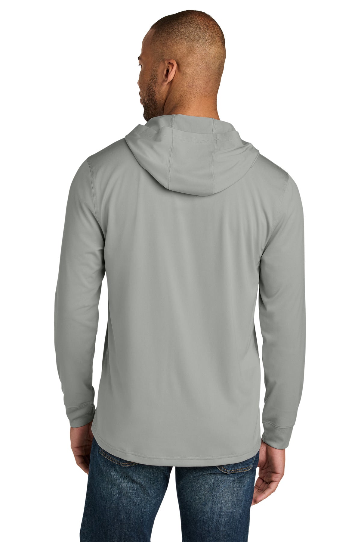 LightGrey CornerStone Workwear Pro Long Sleeve Hooded Tee CS440LSH