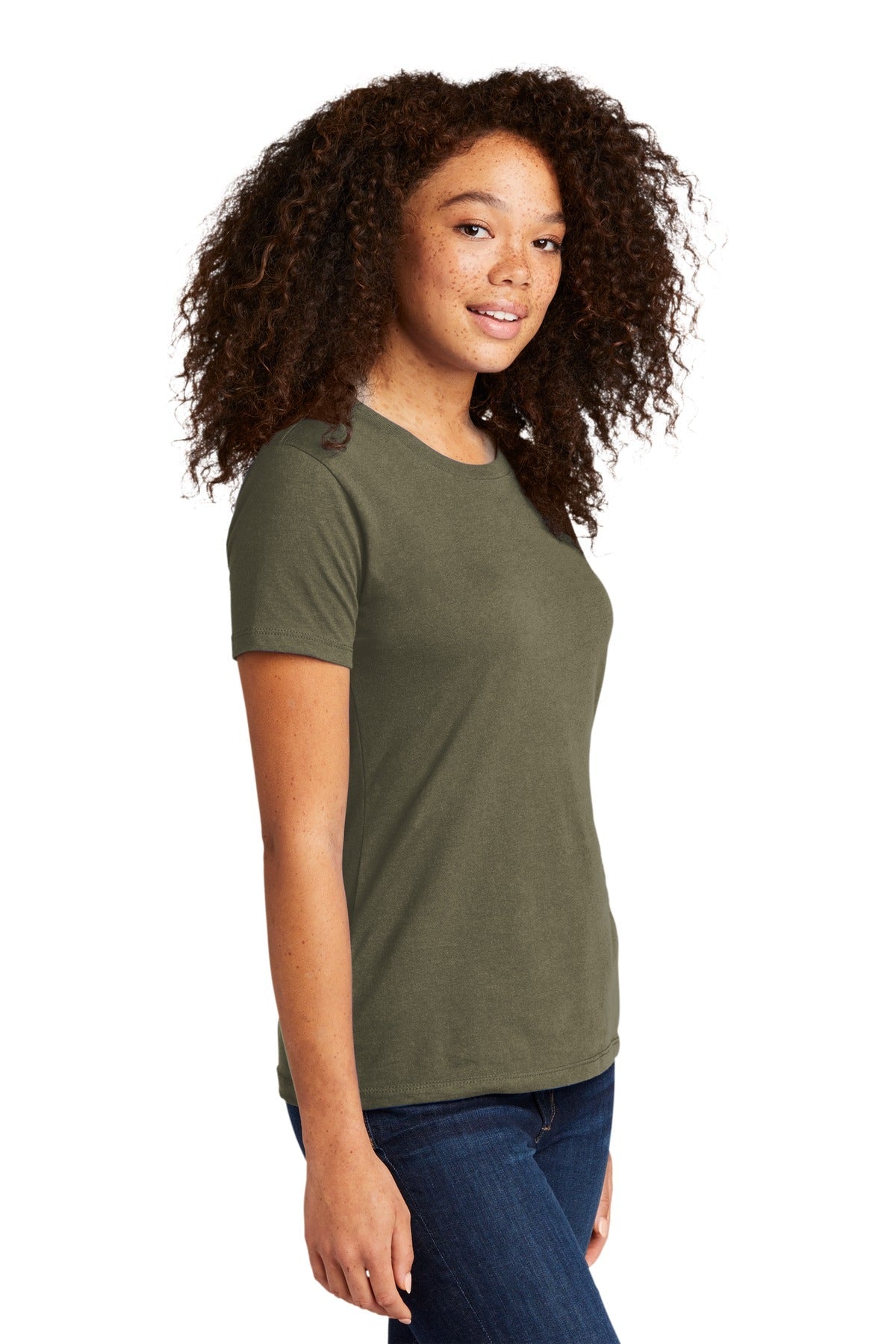 LightOlive Next Level Apparel Women's Cotton Tee. NL3900