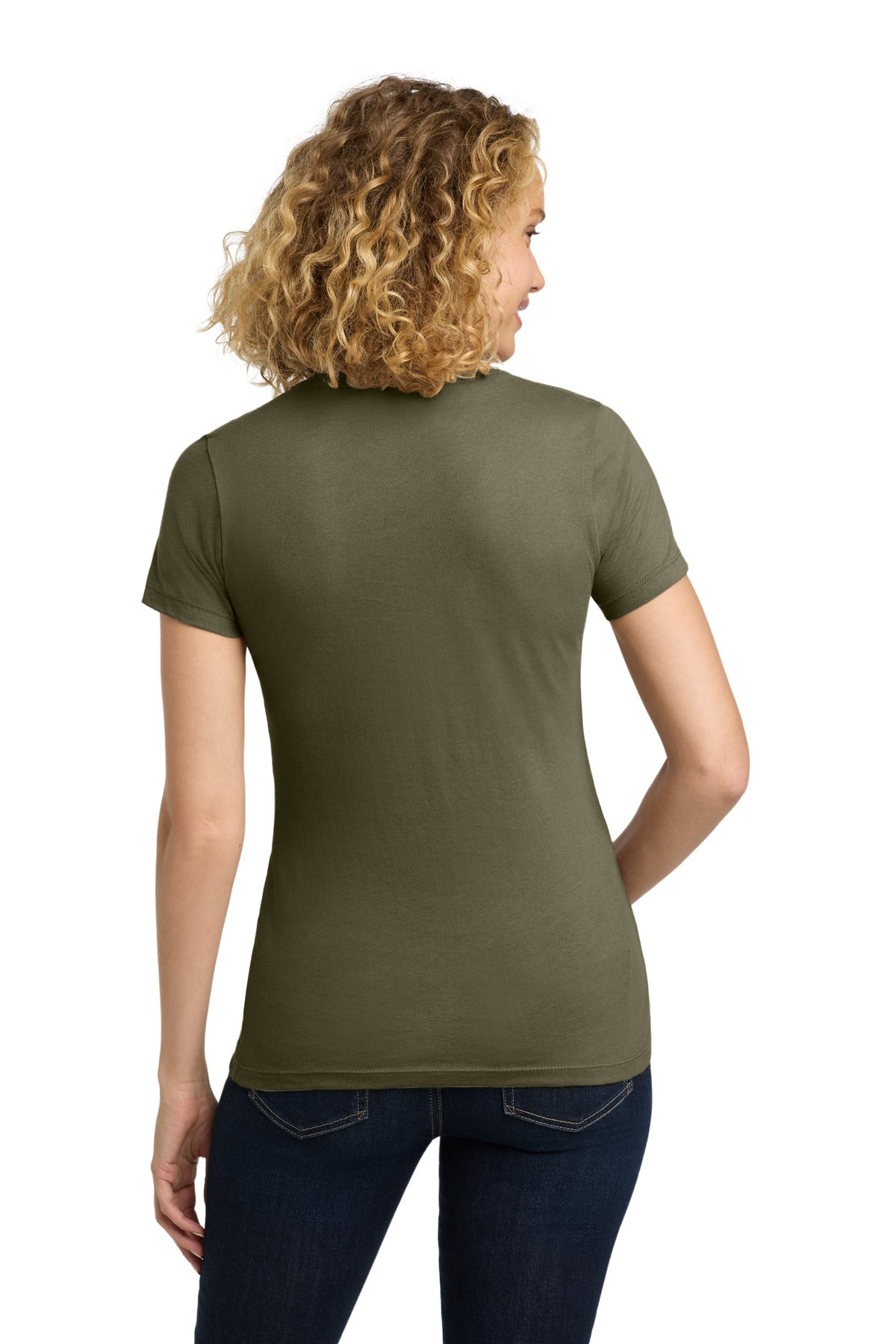LightOlive Next Level Apparel Women's Cotton Tee. NL3900