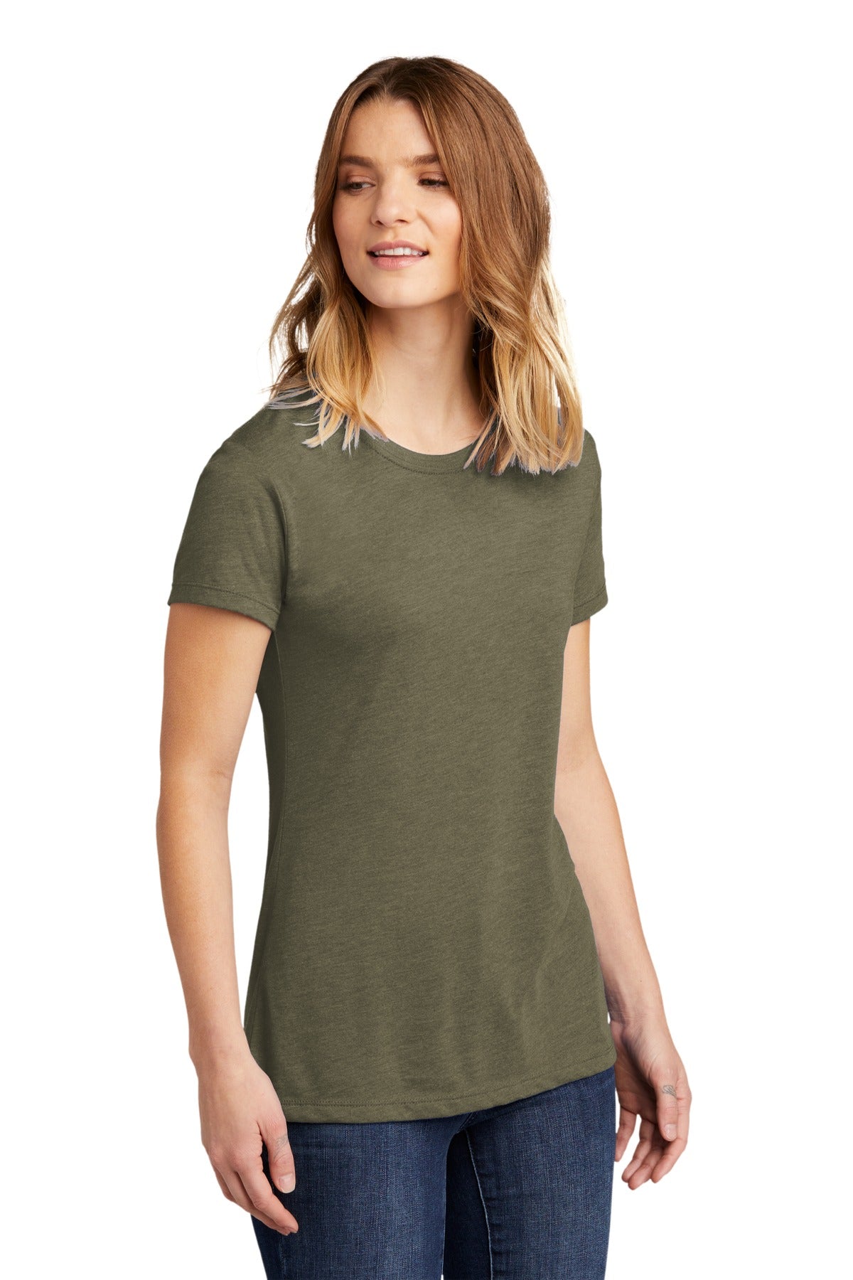 LightOlive Next Level Apparel Women's CVC Tee. NL6610