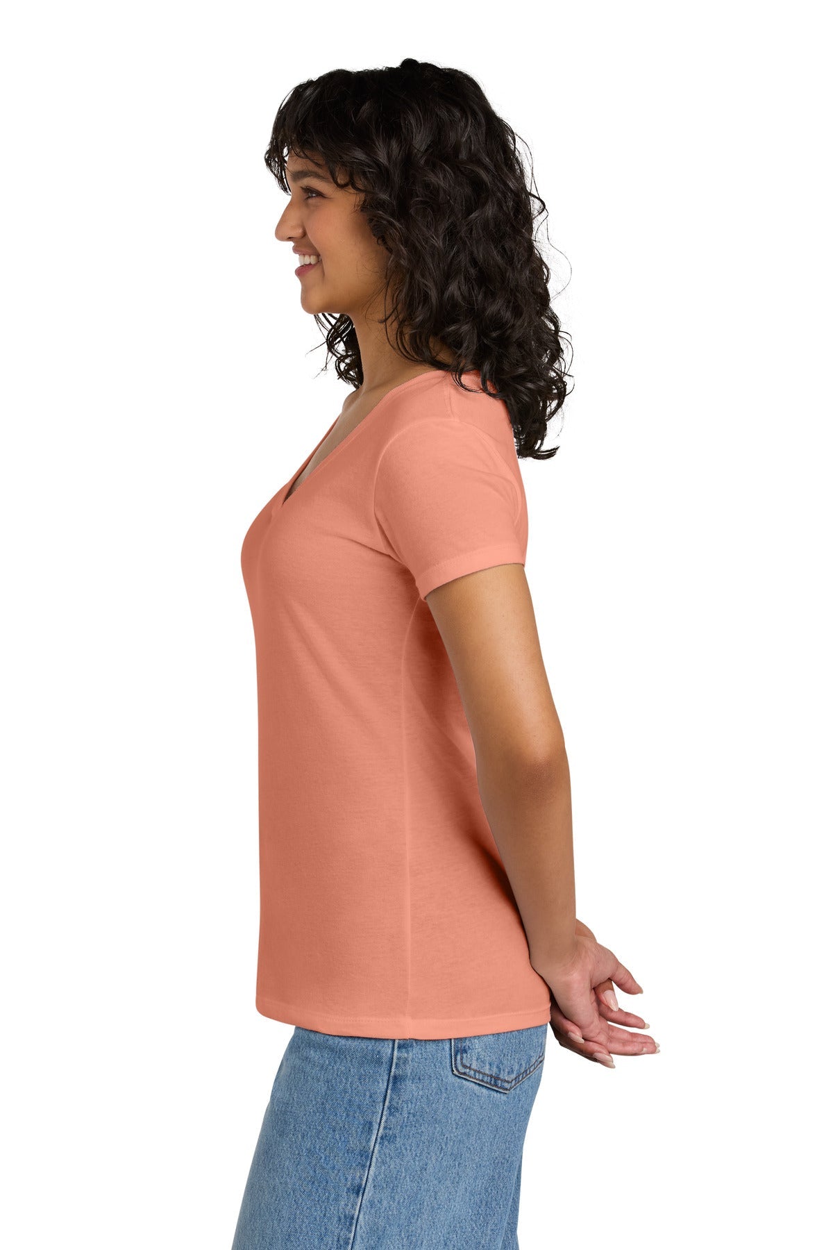 LightOrnge Next Level Apparel Women's Ideal V-Neck Tee NL1540