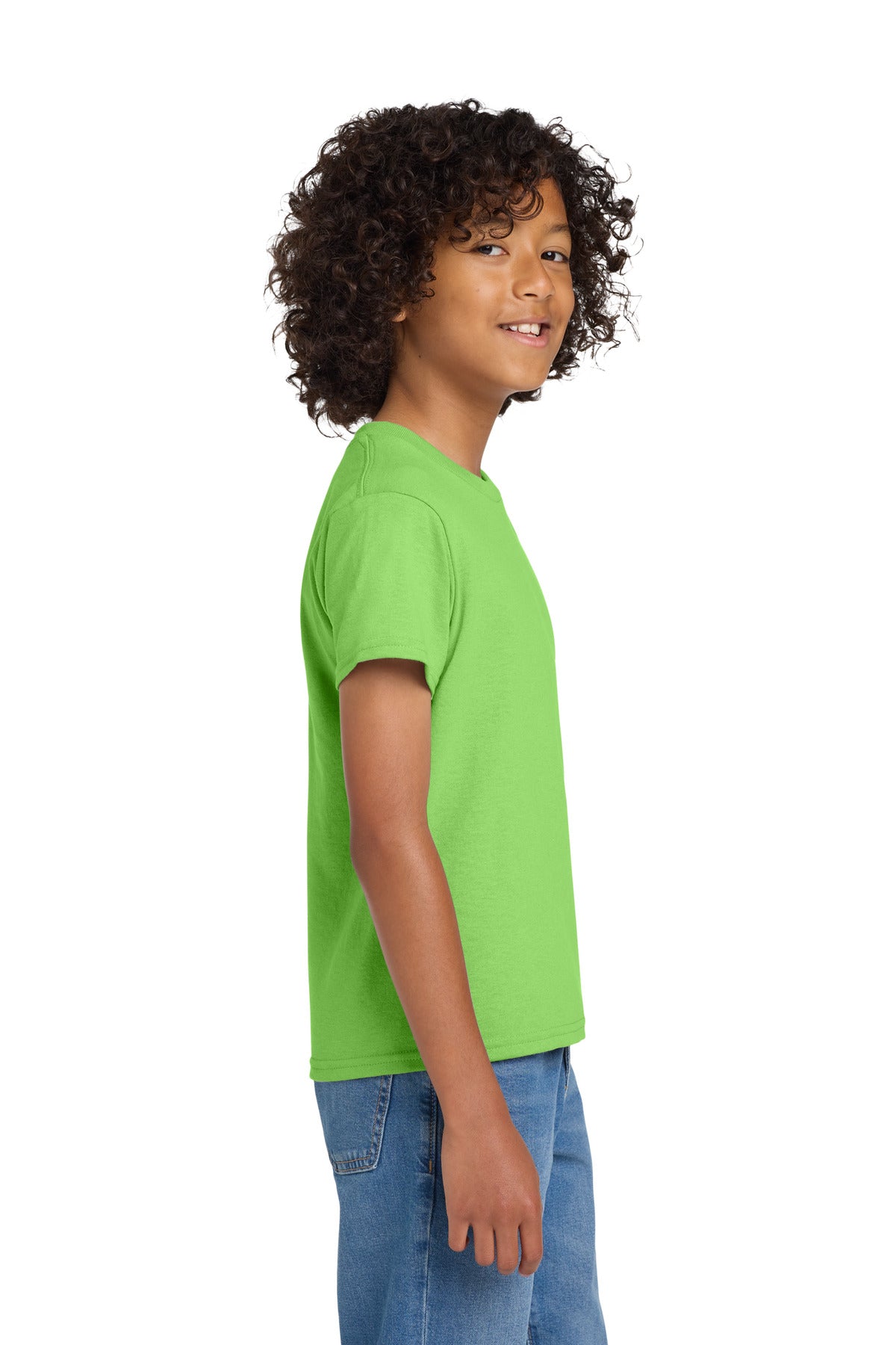 Lime Gildan Youth DryBlend 50 Cotton/50 Poly T-Shirt. 8000B