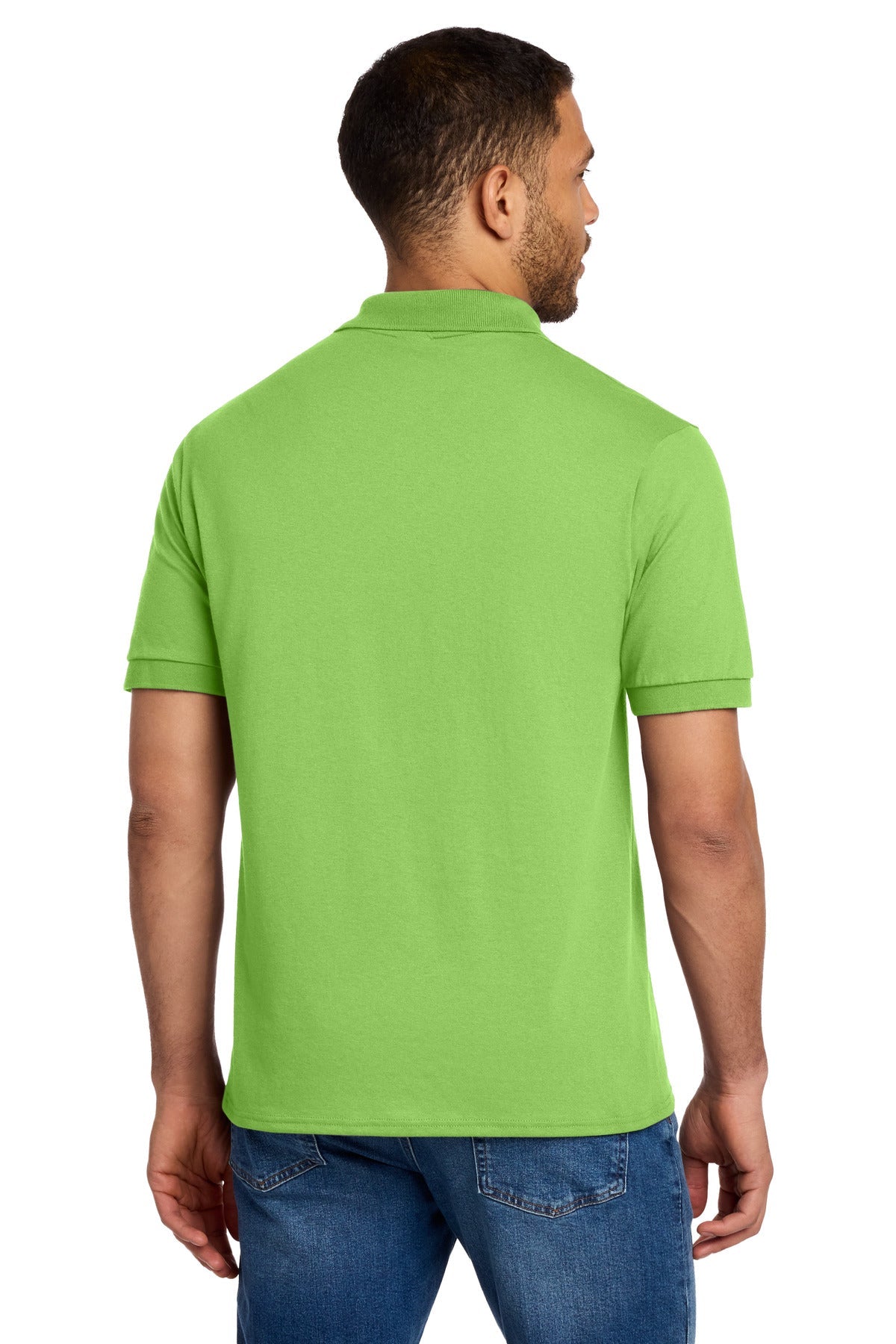 Lime Port & Co Core Blend Jersey Knit Polo. KP55