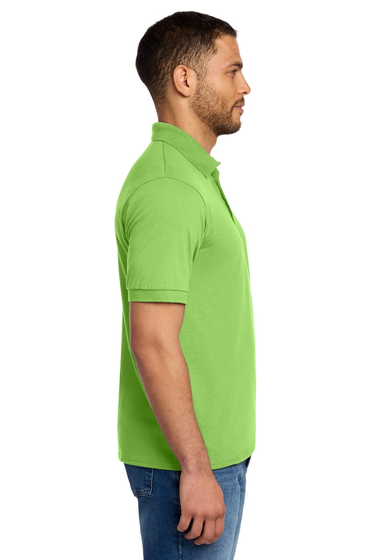 Lime Port & Co Core Blend Jersey Knit Polo. KP55