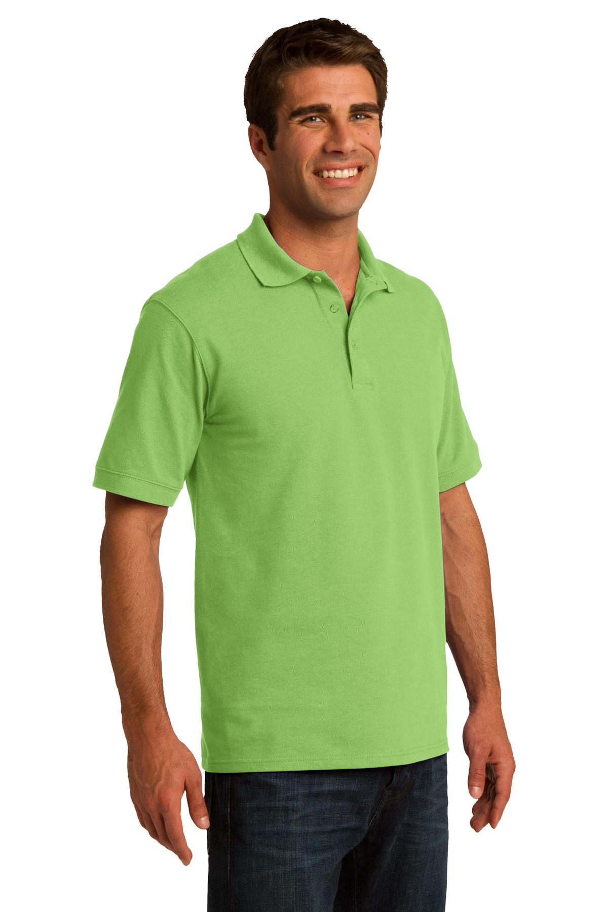 Lime Port & Co Core Blend Pique Polo. KP155