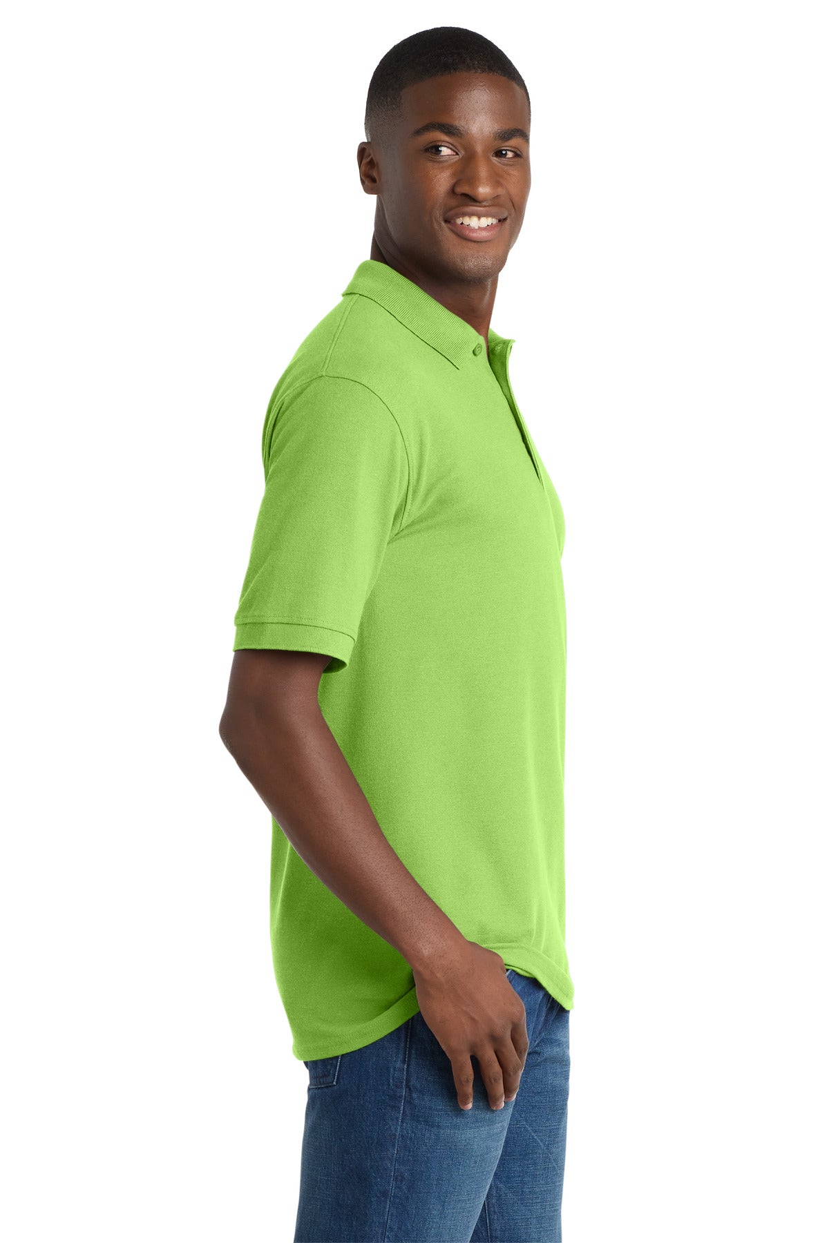Lime Port & Co Core Blend Pique Polo. KP155