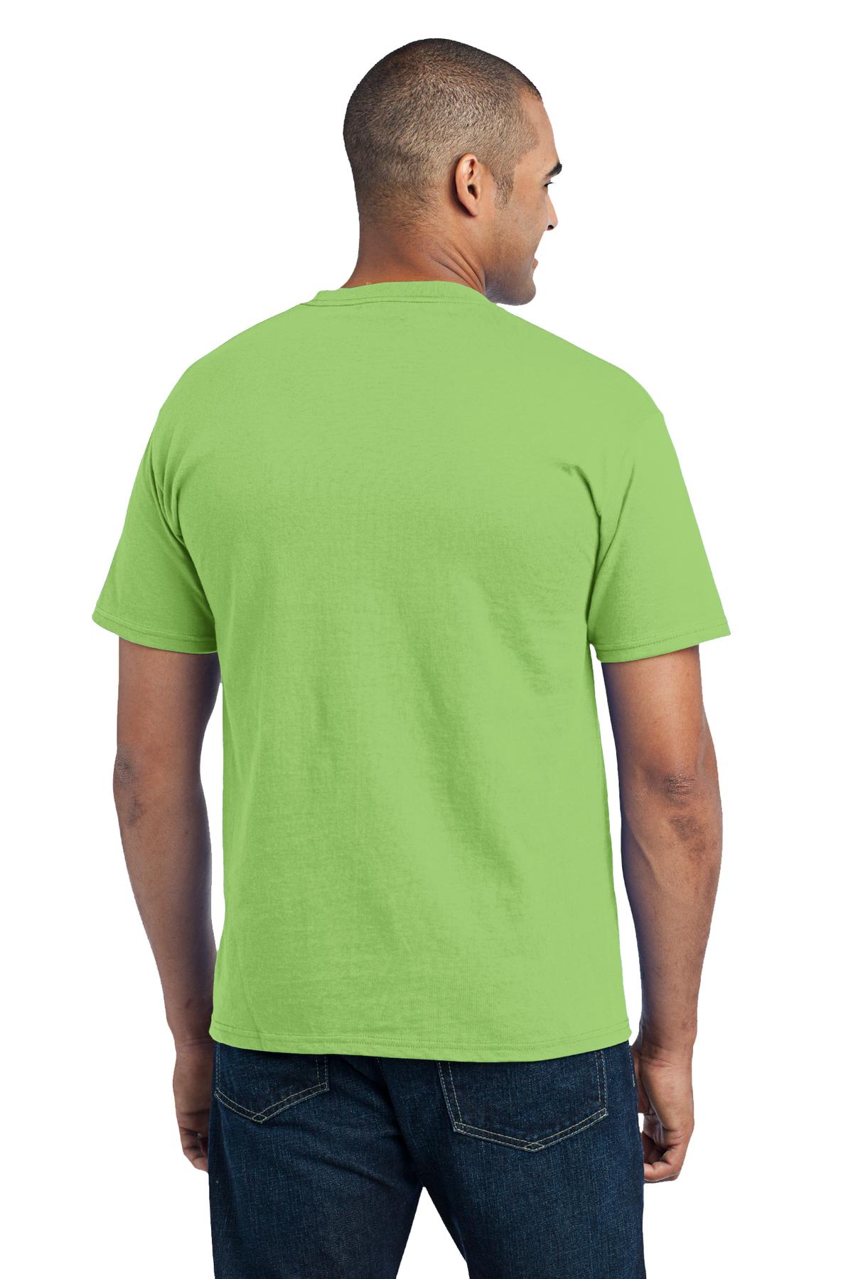 Lime Port & Co Core Blend Pocket Tee. PC55P