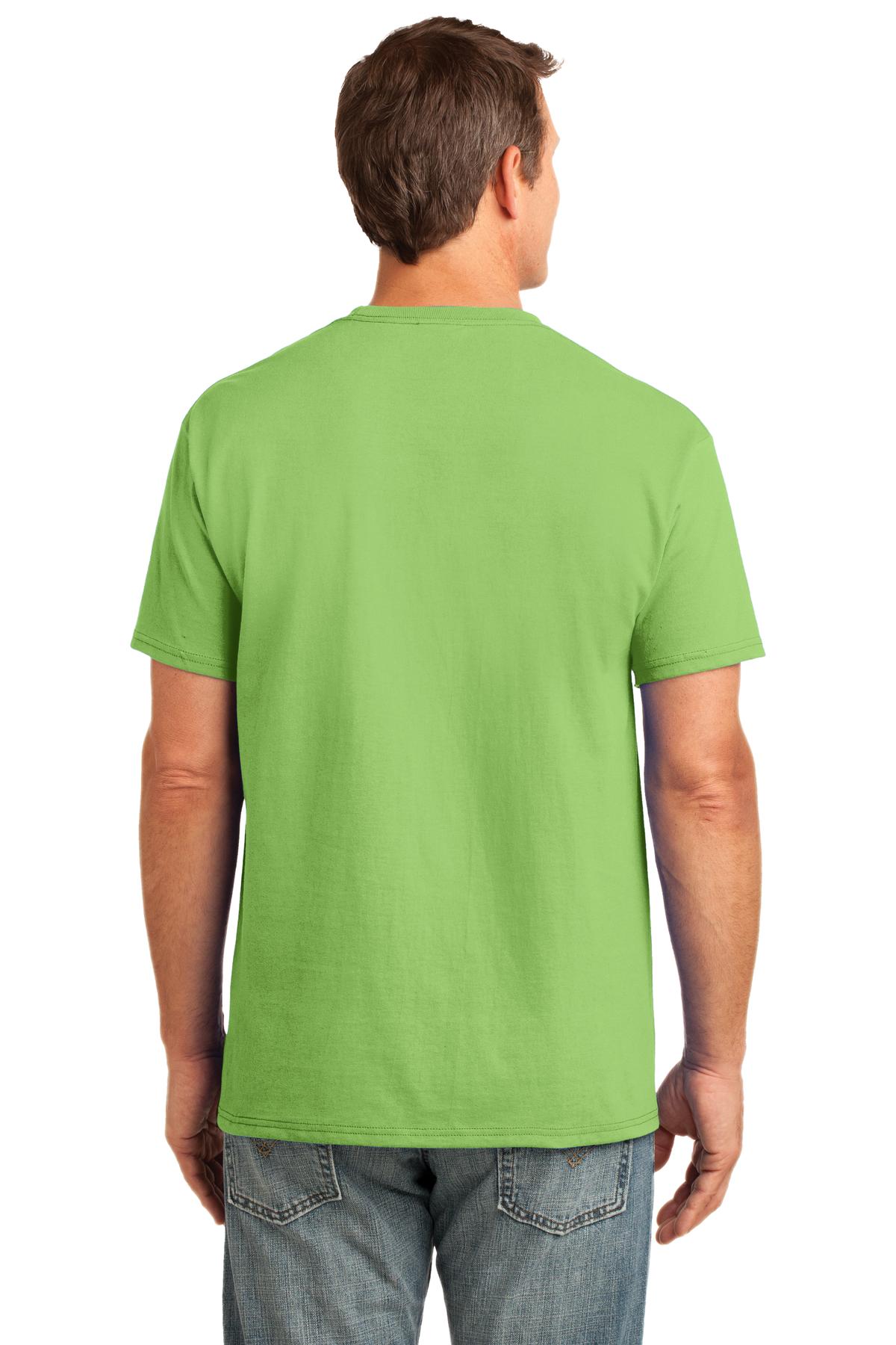 Lime Port & Co Core Cotton Pocket Tee. PC54P