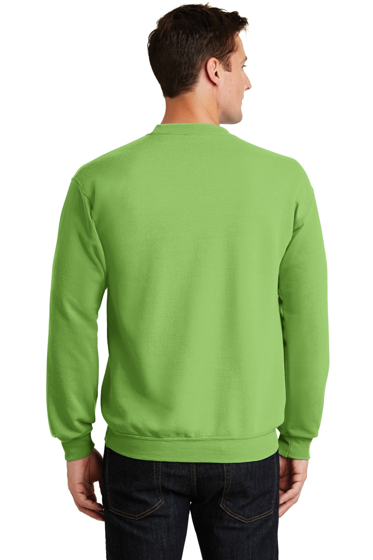 Lime Port & Co Core Fleece Crewneck Sweatshirt. PC78