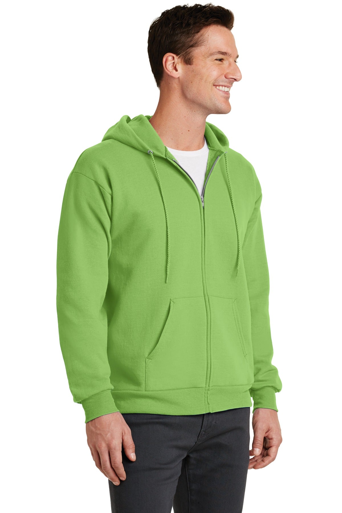 Lime Port & Co Core Fleece Full-Zip Hooded Sweatshirt. PC78ZH