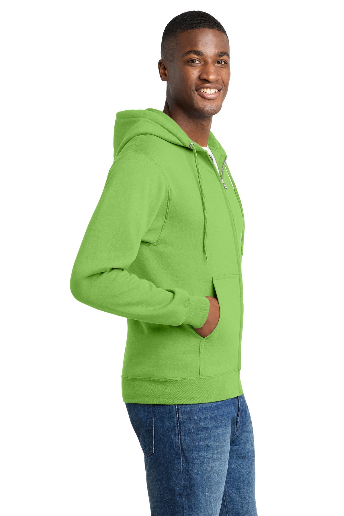 Lime Port & Co Core Fleece Full-Zip Hooded Sweatshirt. PC78ZH