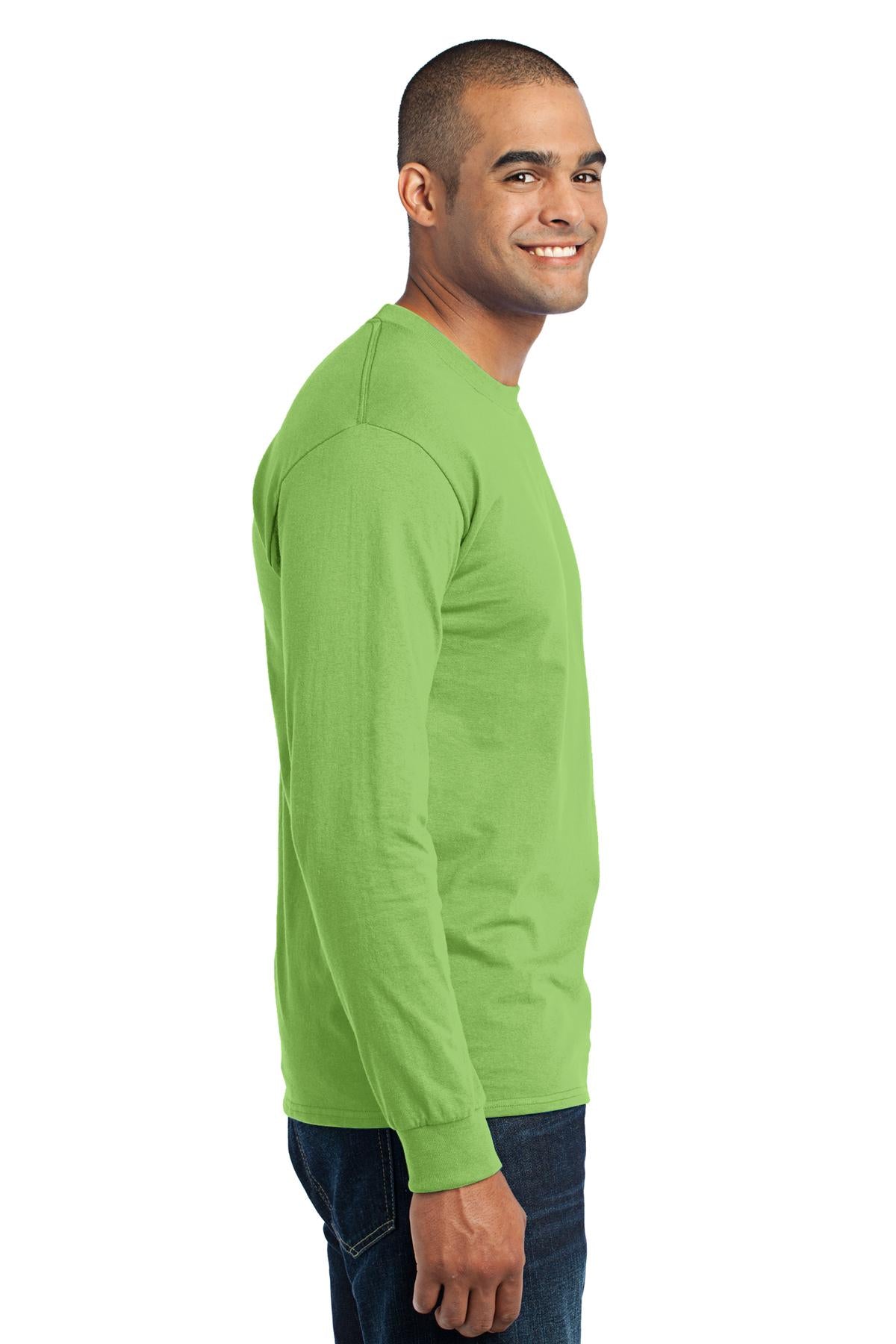 Lime Port & Co Long Sleeve Core Blend Tee. PC55LS
