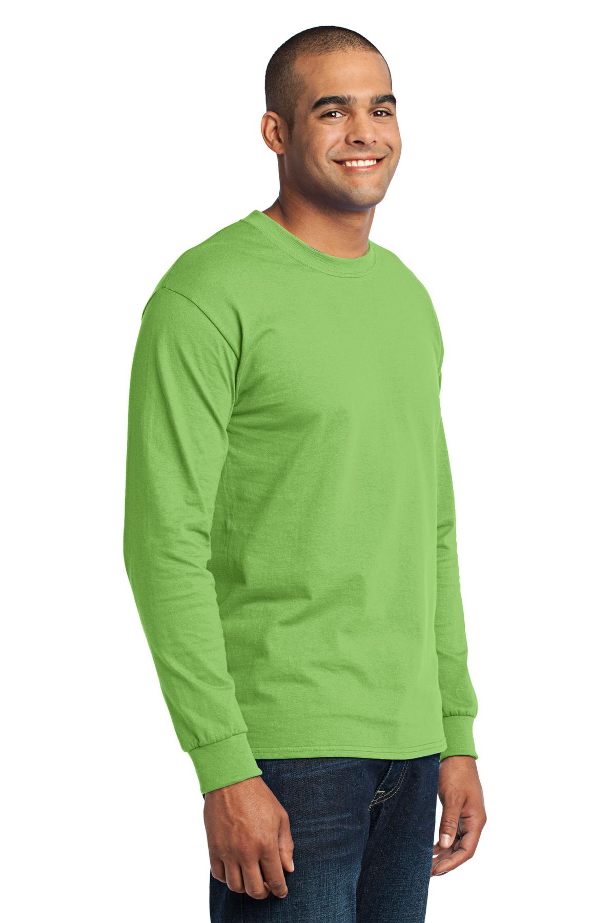 Lime Port & Co Long Sleeve Core Blend Tee. PC55LS