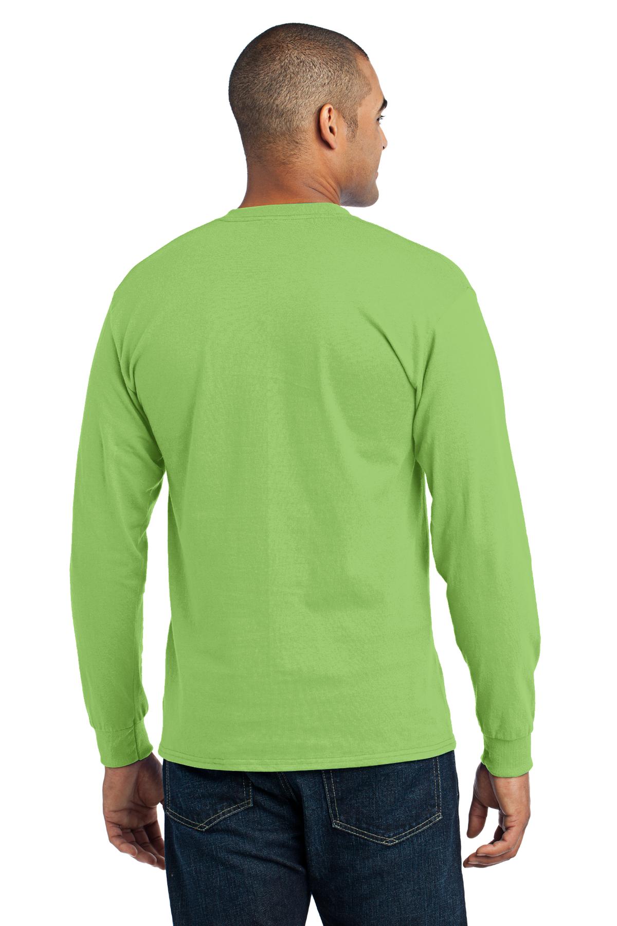Lime Port & Co Long Sleeve Core Blend Tee. PC55LS