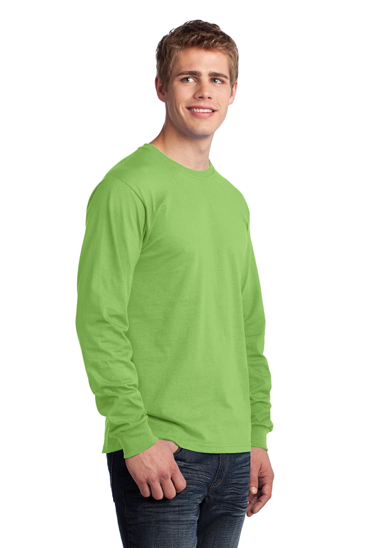 Lime Port & Co Long Sleeve Core Cotton Tee. PC54LS