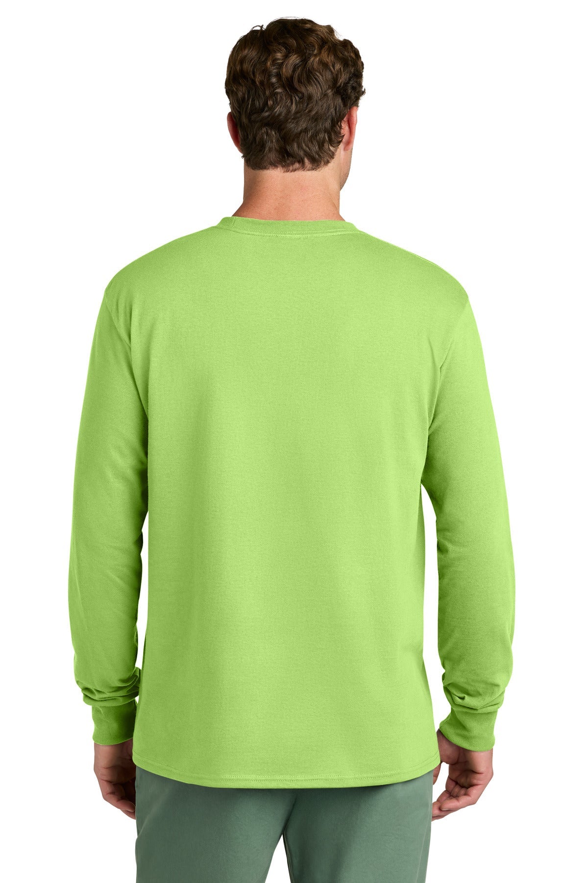 Lime Port & Co Long Sleeve Core Cotton Tee. PC54LS