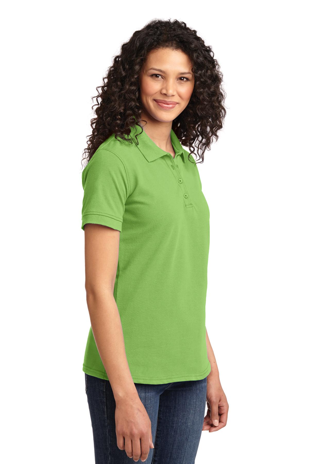 Lime Port & Co Women's Core Blend Pique Polo. LKP155